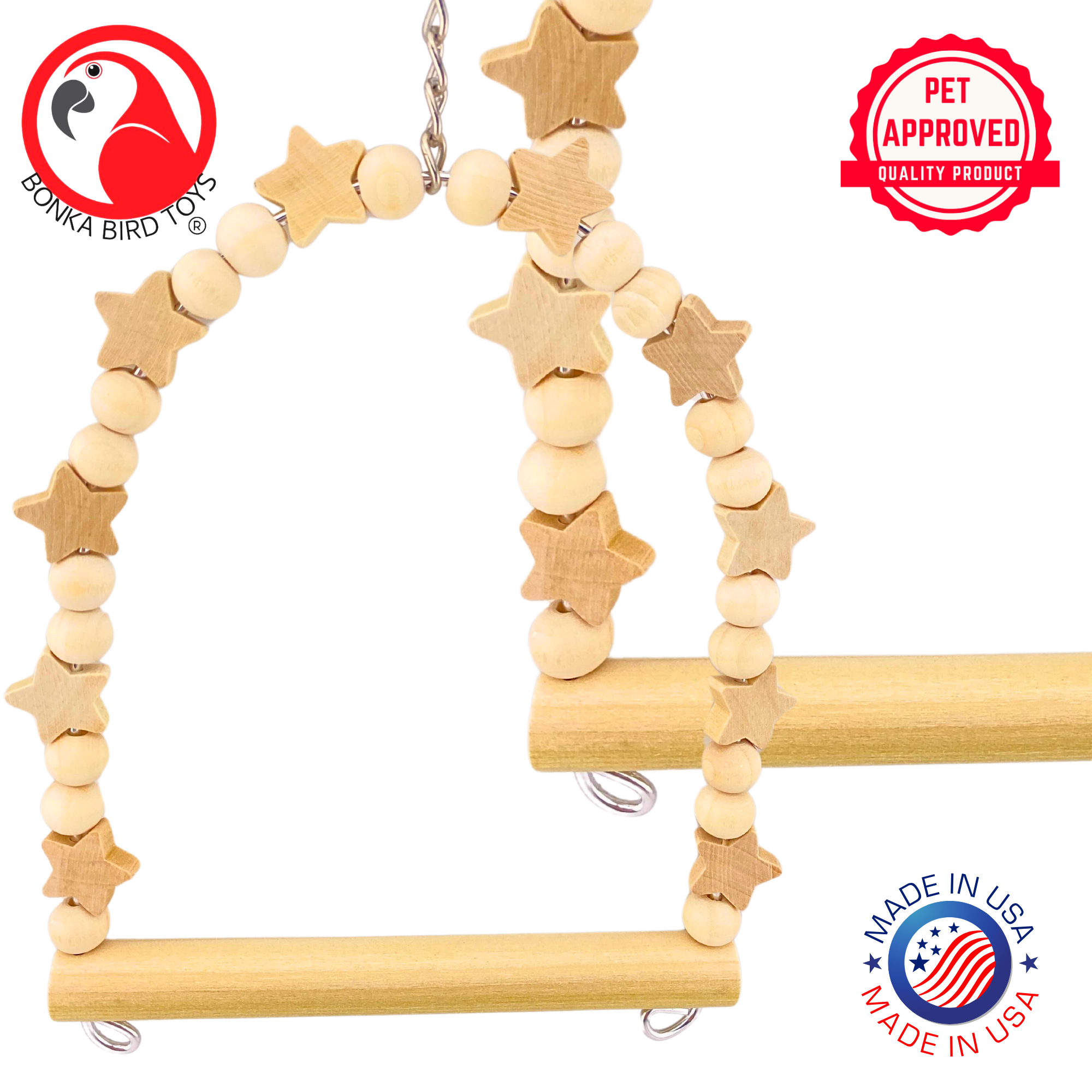 1448 Natural Star Swing - Bonka Bird Toys