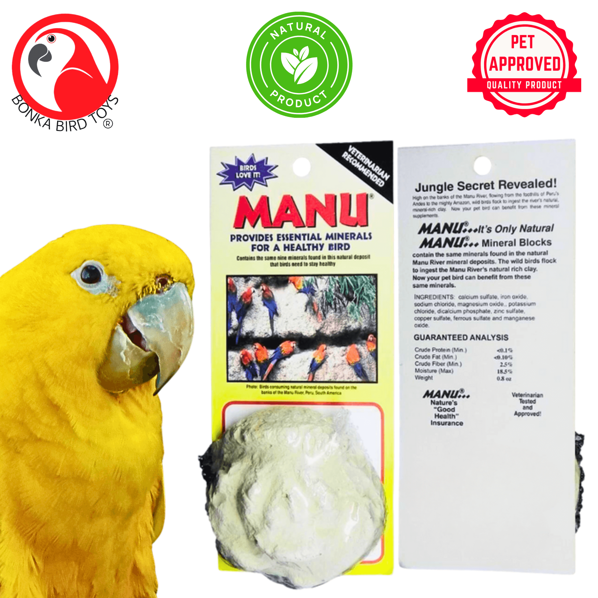 3244 Small Manu Rose White - Bonka Bird Toys