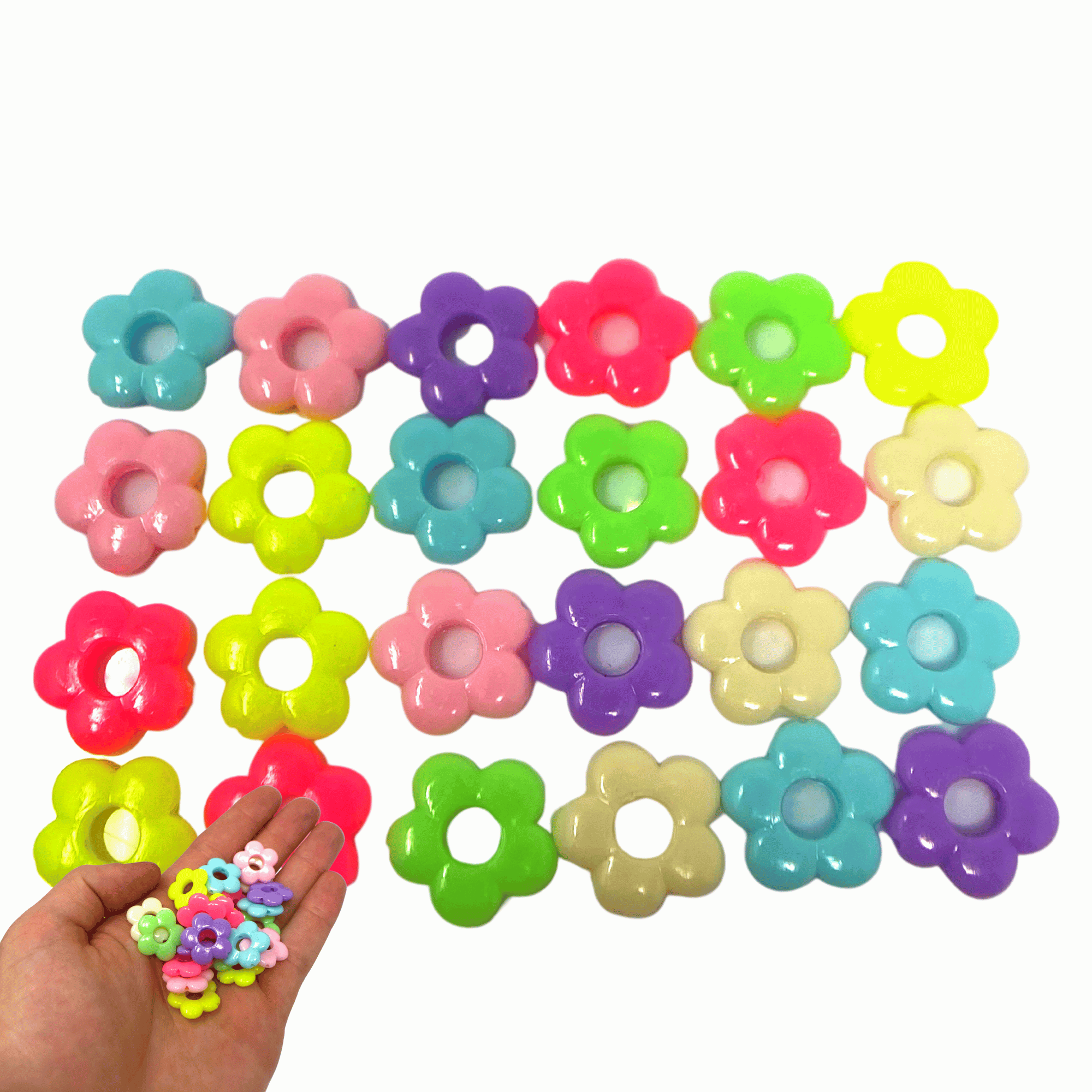 2950 Pk24 Tiny Pastel Plastic Flowers - Bonka Bird Toys