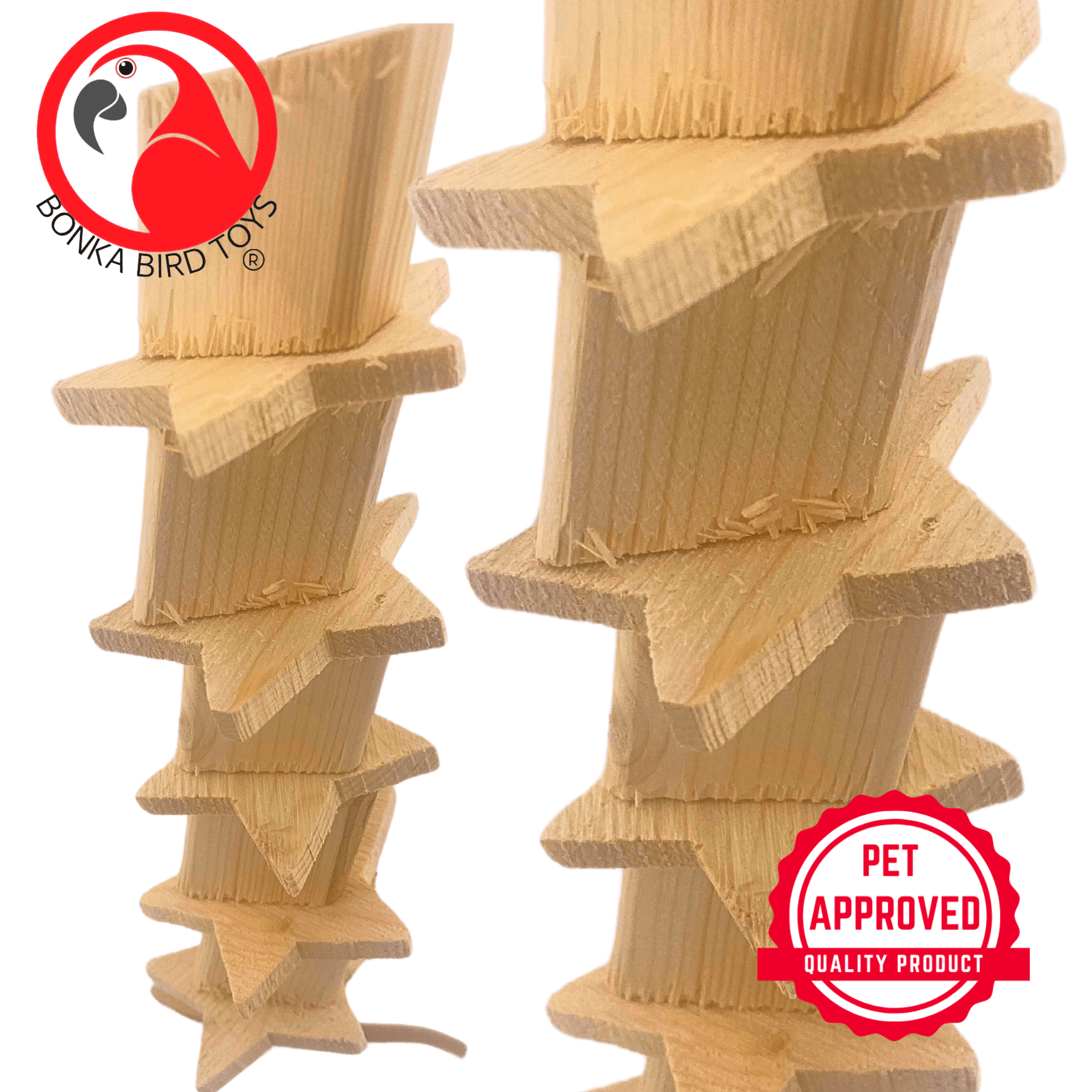 1098 Natural Wood Star - Bonka Bird Toys