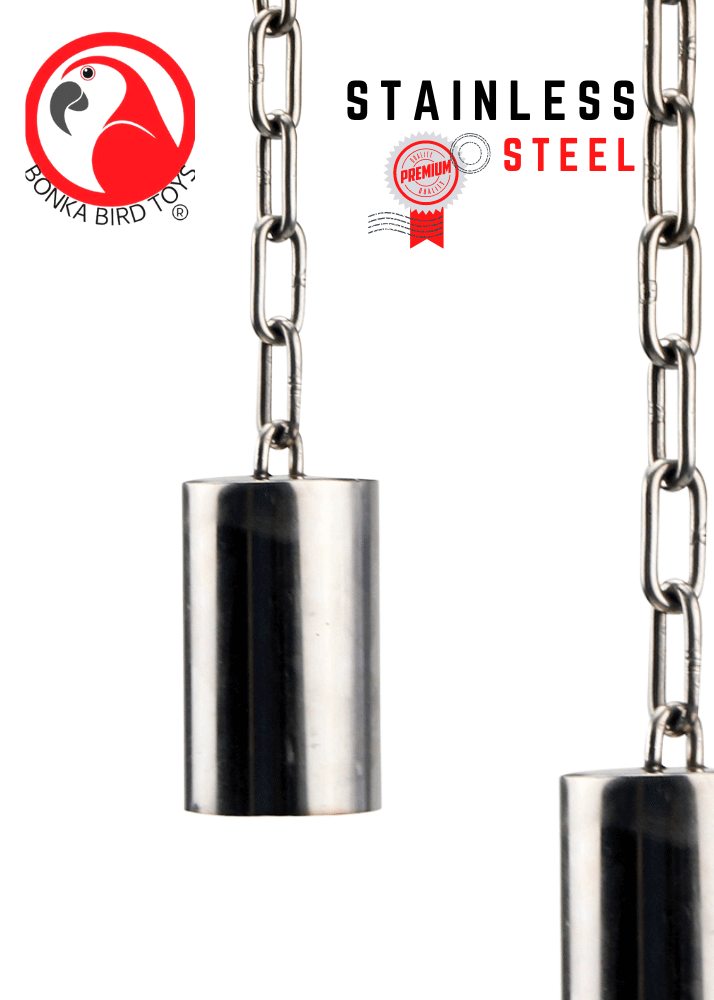 1644 Large Stainless Steel Pipe Bell - Bonka Bird Toys