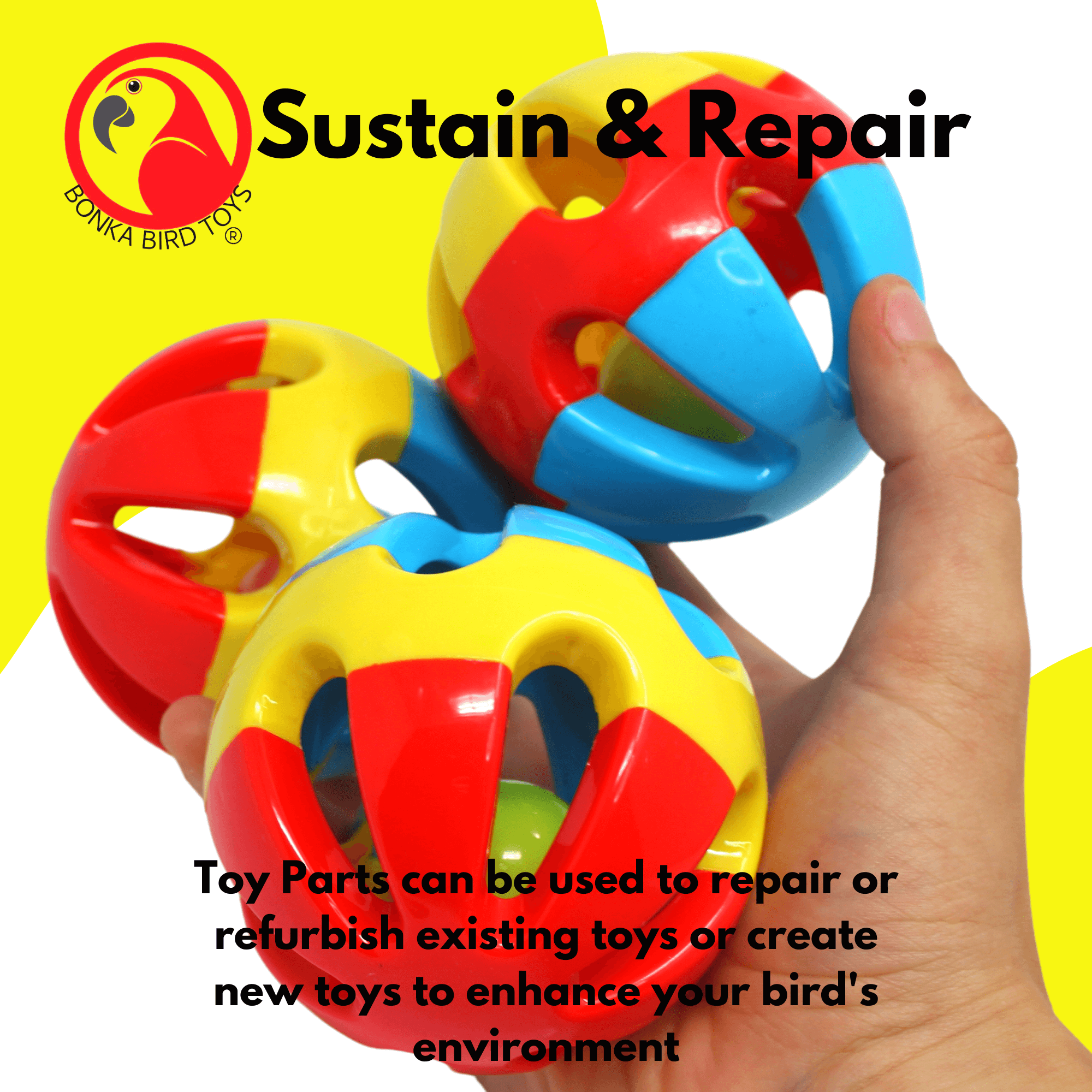 1312 Pk3 Soccer Balls 3 Inch - Bonka Bird Toys