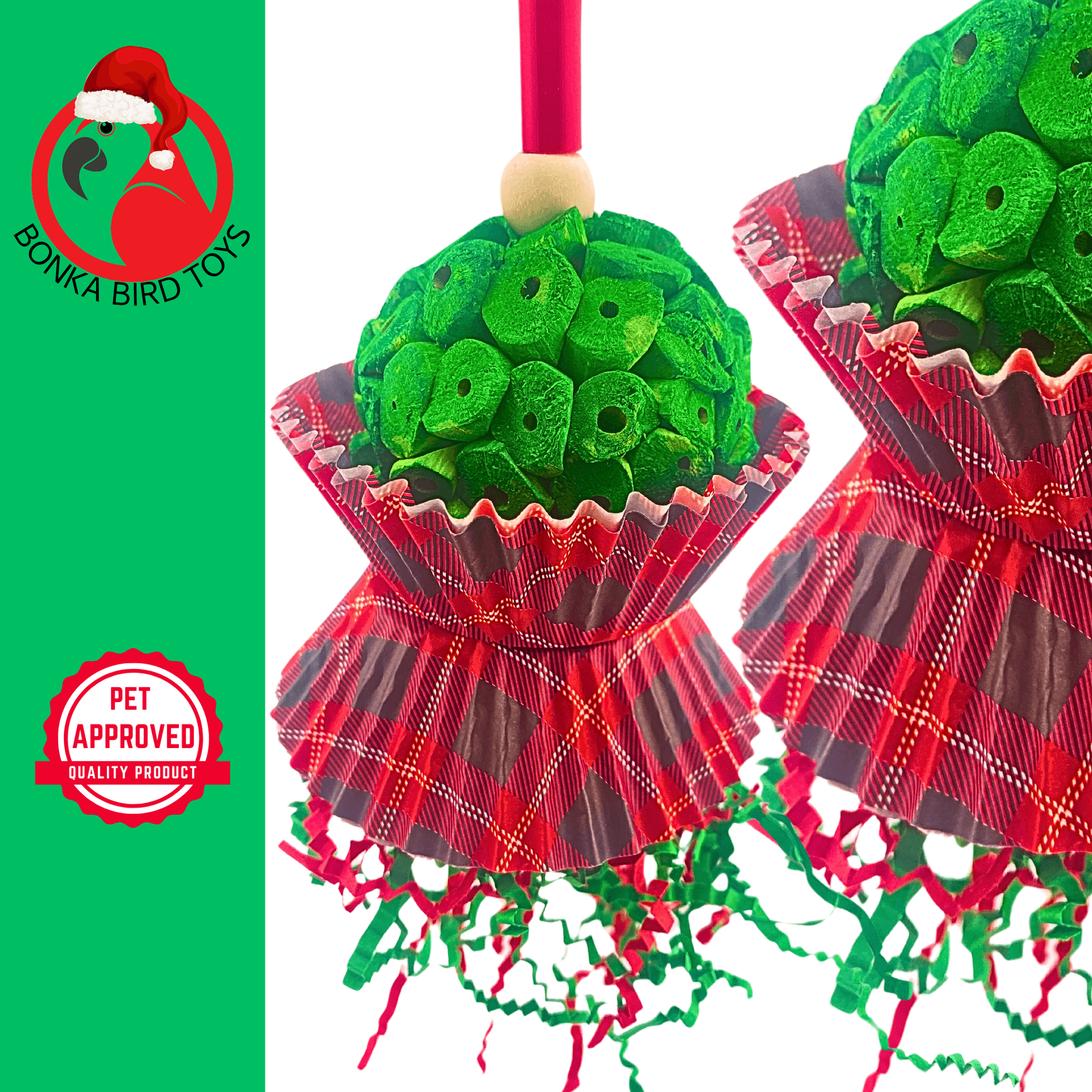 2733 Christmas Sola Tartan - Bonka Bird Toys