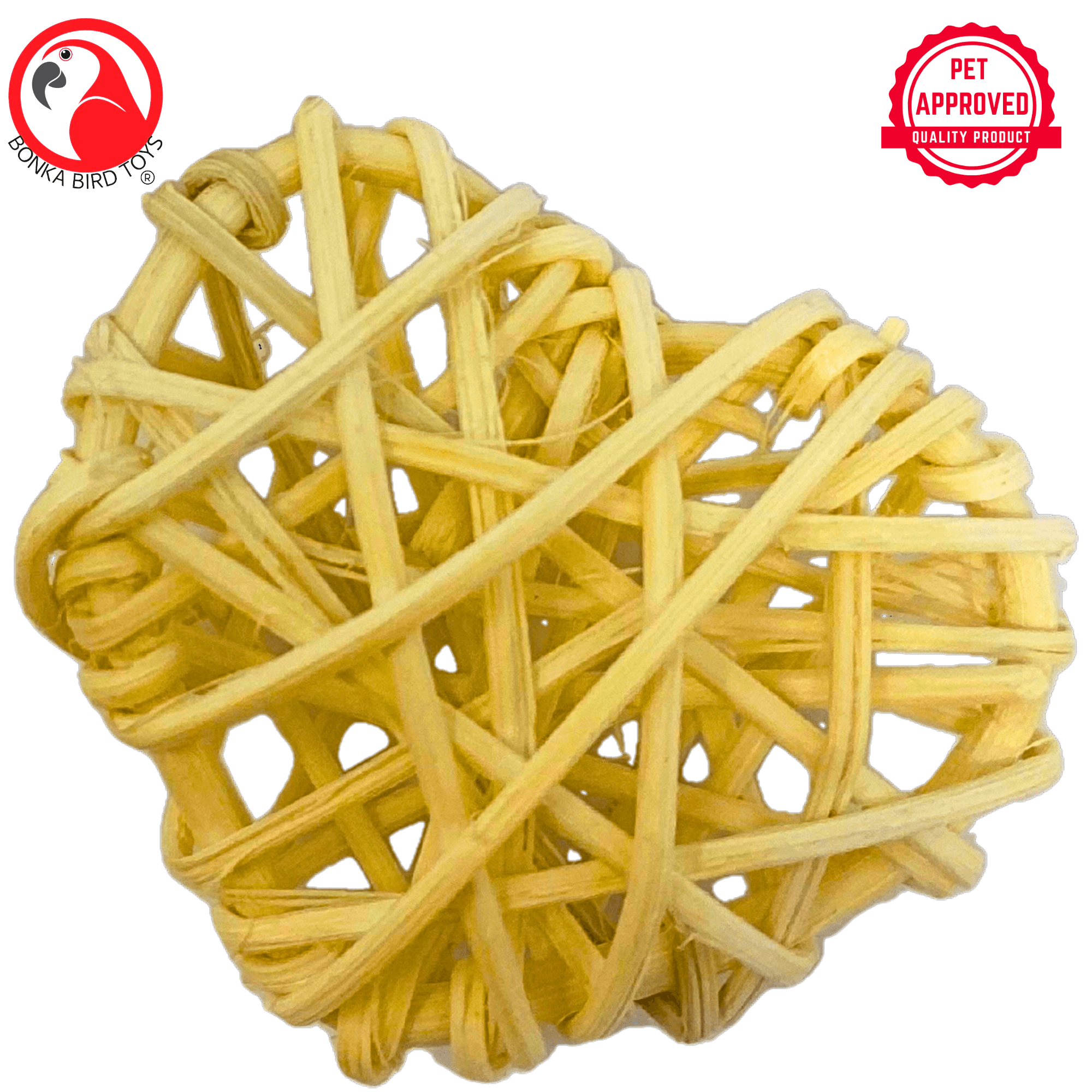 PK3 Colored or Natural Puff Vine Hearts - Bonka Bird Toys