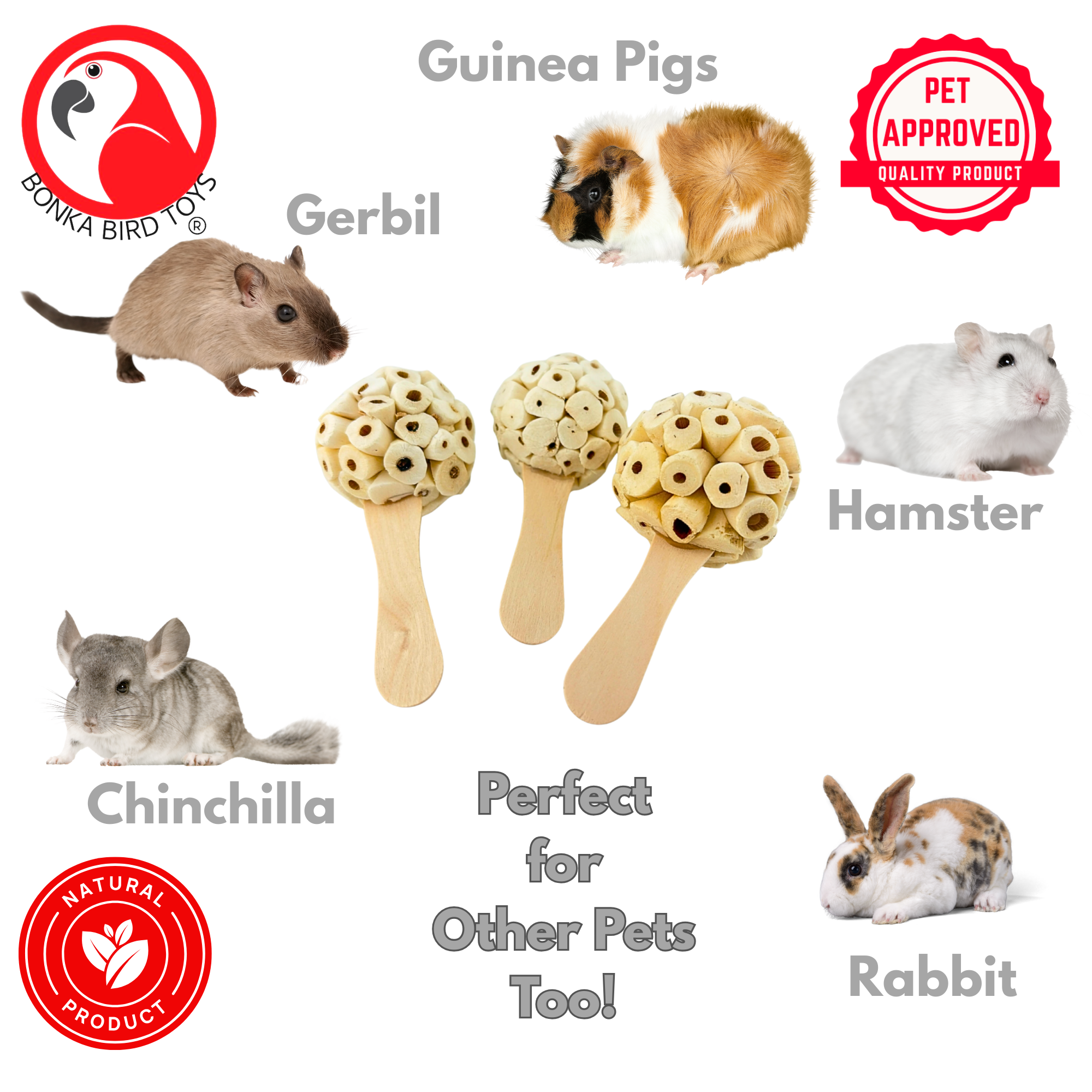 2964 PK3 Natural Sola Pop - Bonka Bird Toys