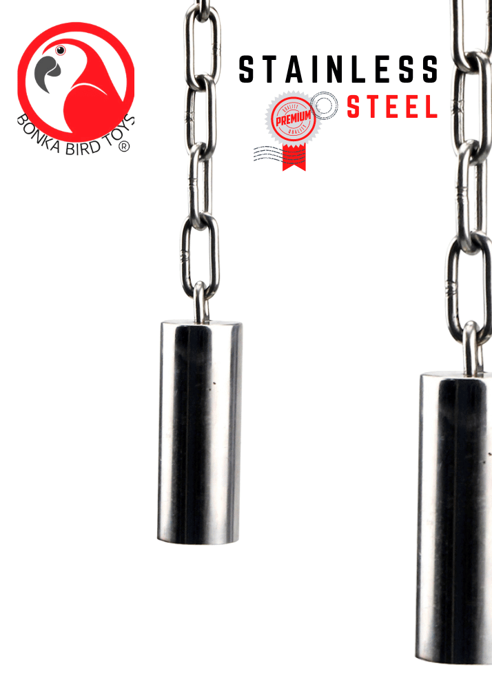 1643 Medium Stainless Steel Pipe Bell - Bonka Bird Toys