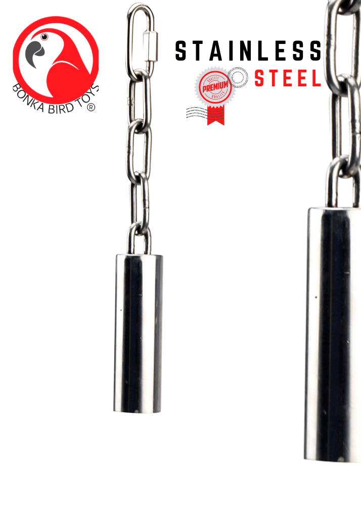 1642 Small Stainless Steel Pipe Bell - Bonka Bird Toys