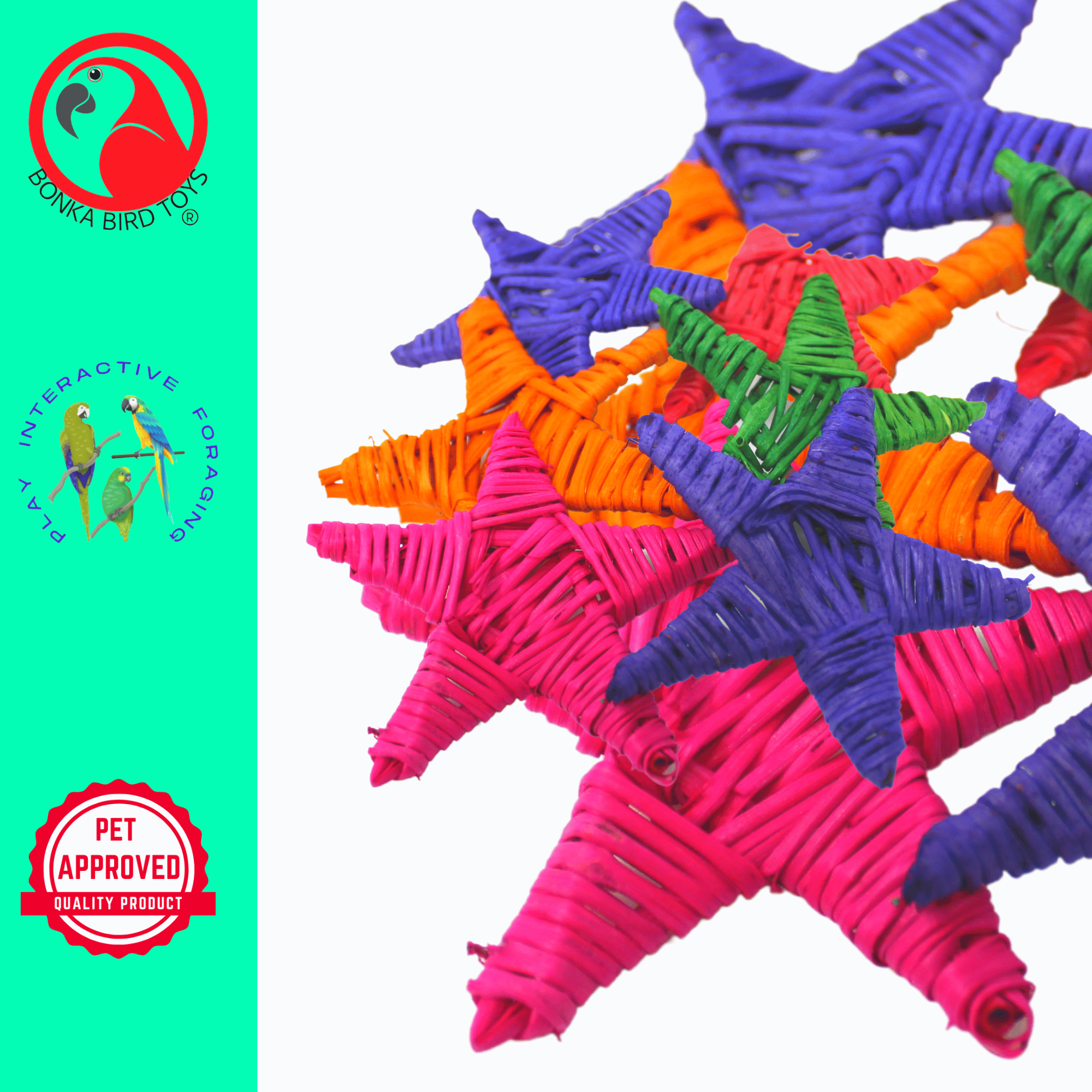 3324 Pk6 Medium Color Vine Star - Bonka Bird Toys