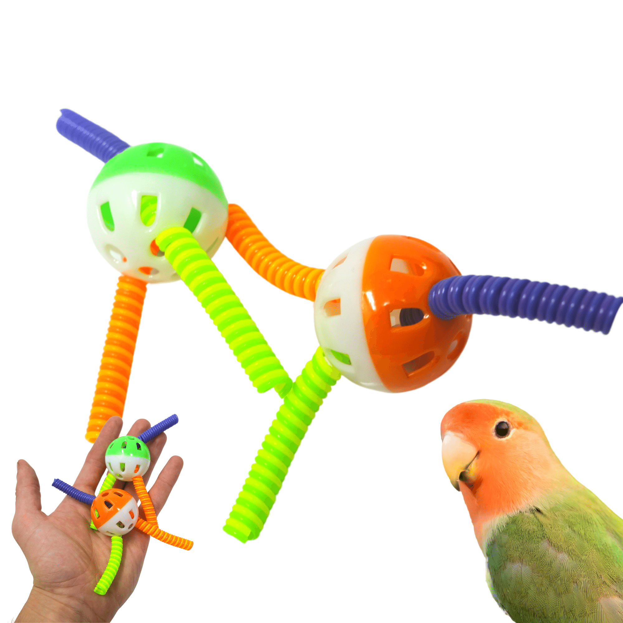 3717 Pk2 Spring Ball Foot Talon Toys - Bonka Bird Toys