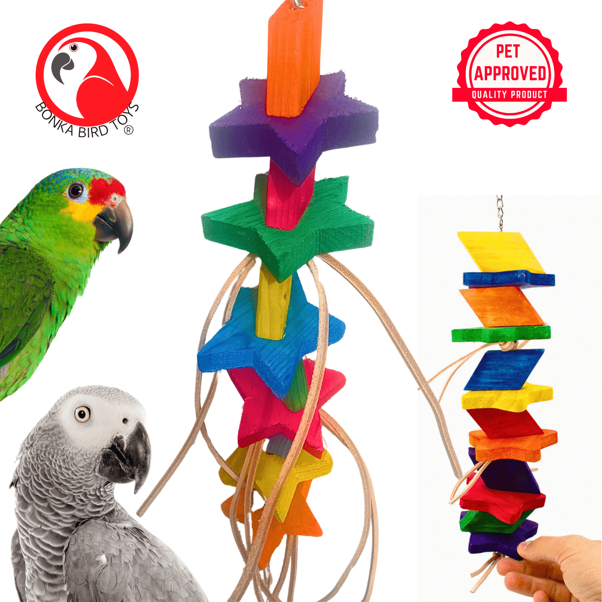 1510 Colored Colored Chunky Star - Bonka Bird Toys