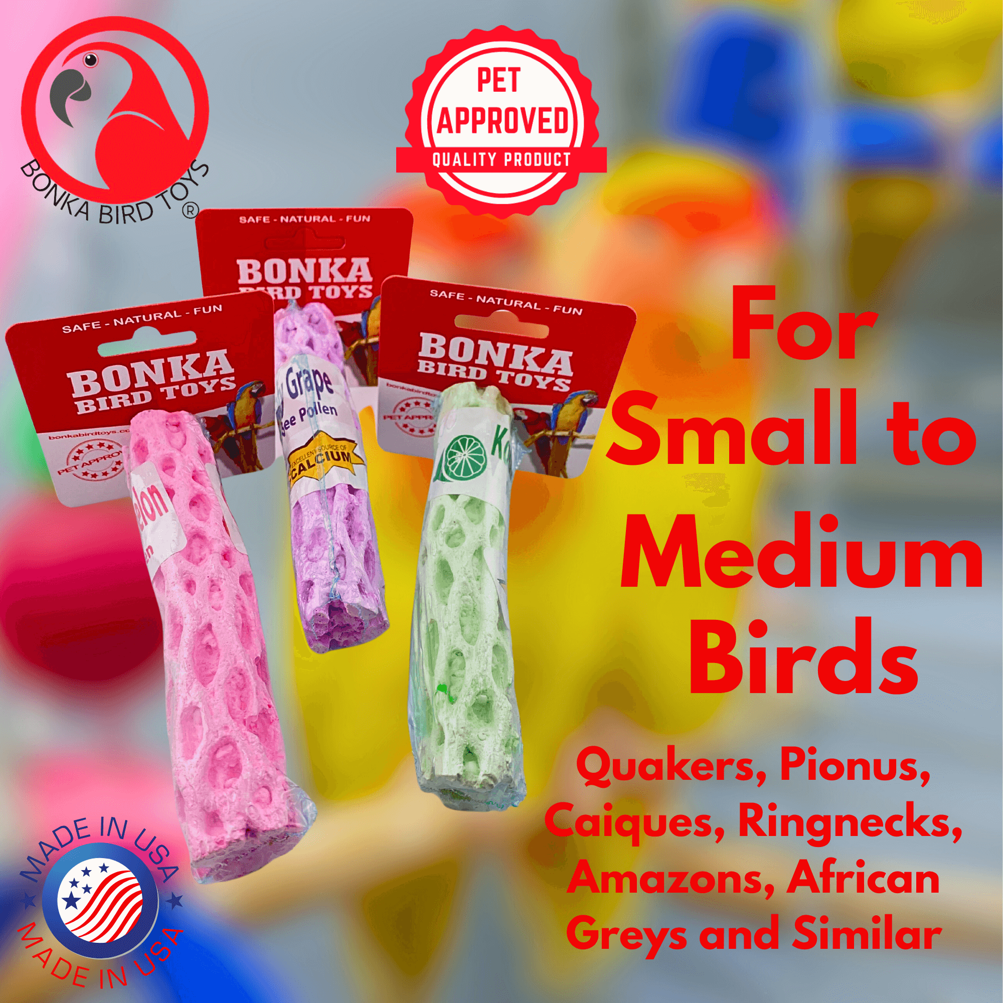 1437 Bee Pollen Calcium Perch - Bonka Bird Toys