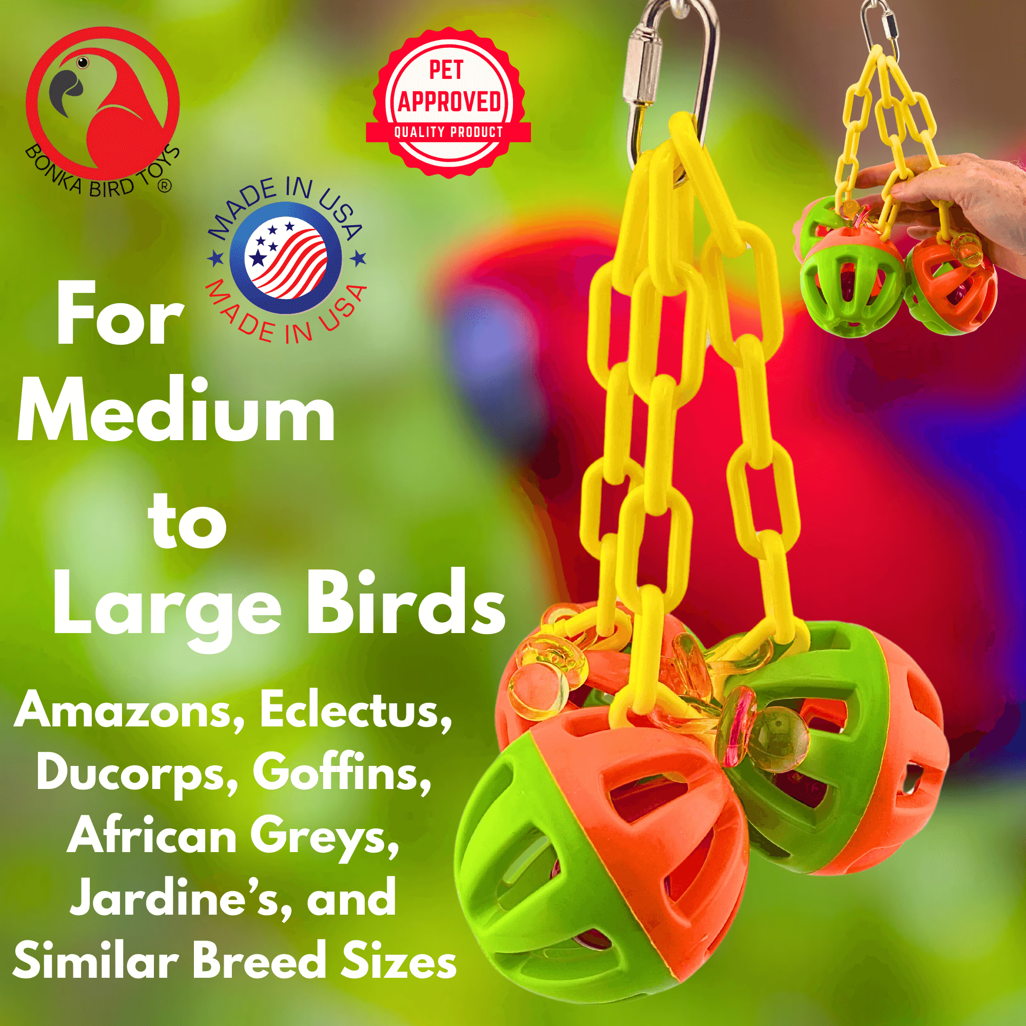 1273 Tri-Chain Ball - Bonka Bird Toys