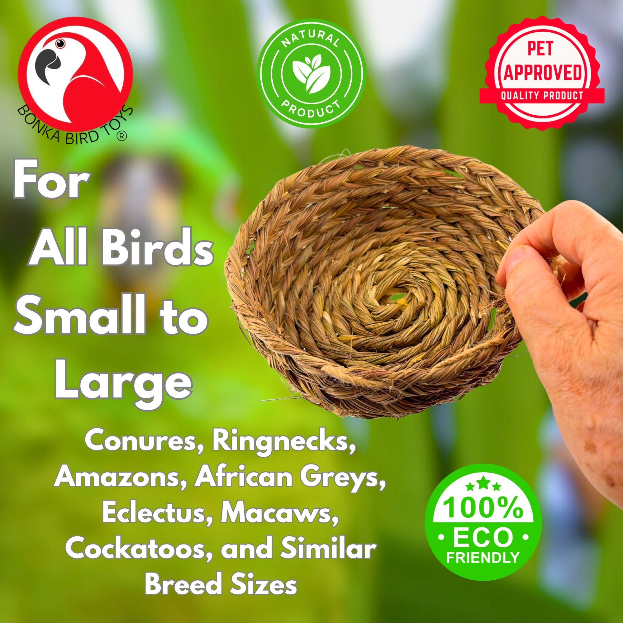 3393 Big Seagrass Nest Bowl - Bonka Bird Toys