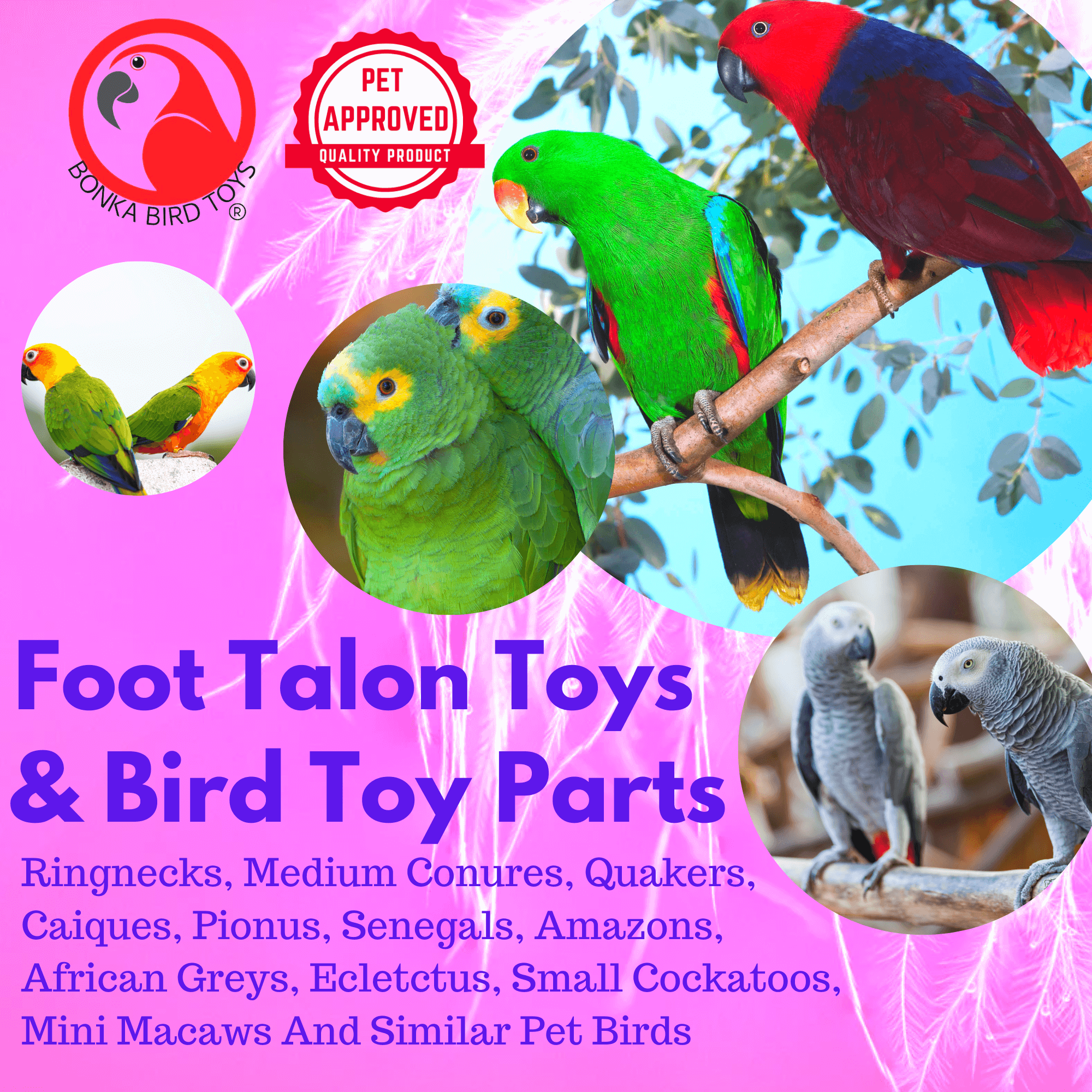 PK3 Colored or Natural Puff Vine Hearts - Bonka Bird Toys