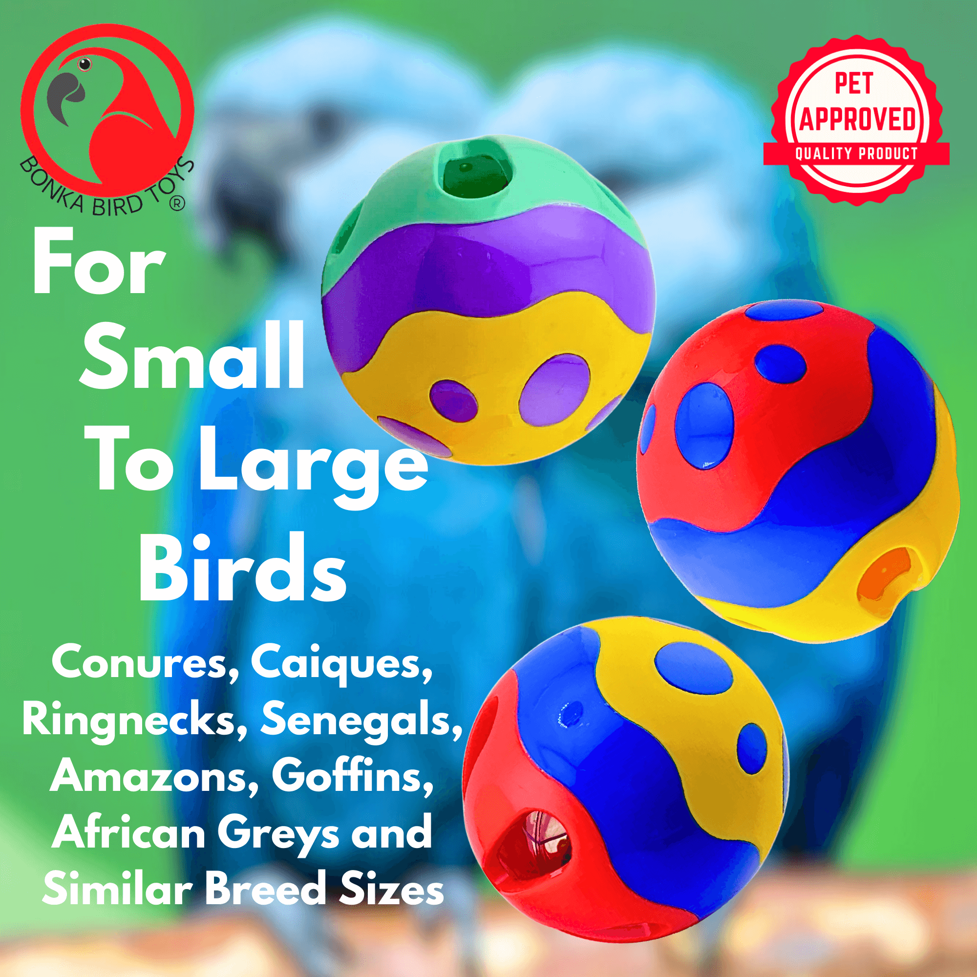 1187 Roll-A-Treat 4" Foraging Ball - Bonka Bird Toys