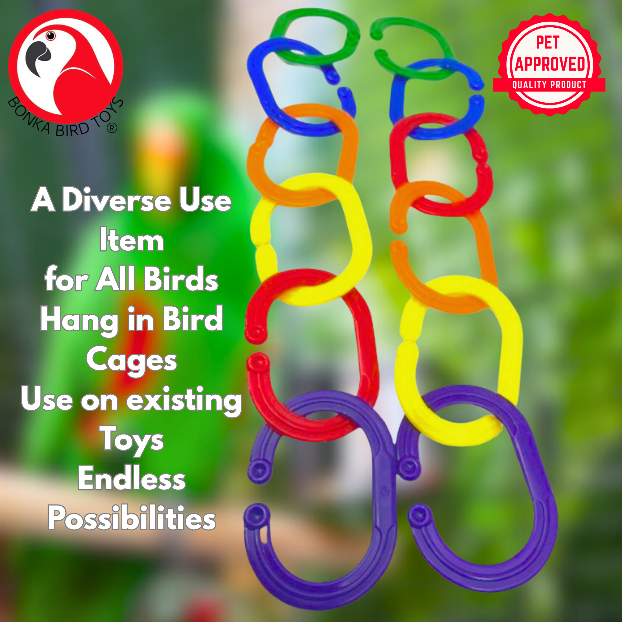 Large Plastic Jumbo "C" Links - Bonka Bird Toys