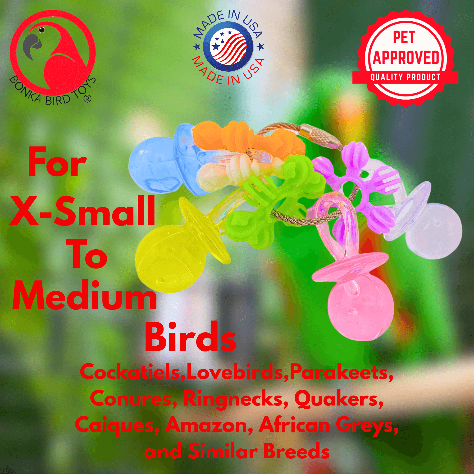 3775 Stainless Steel Paci Foot Toy - Bonka Bird Toys