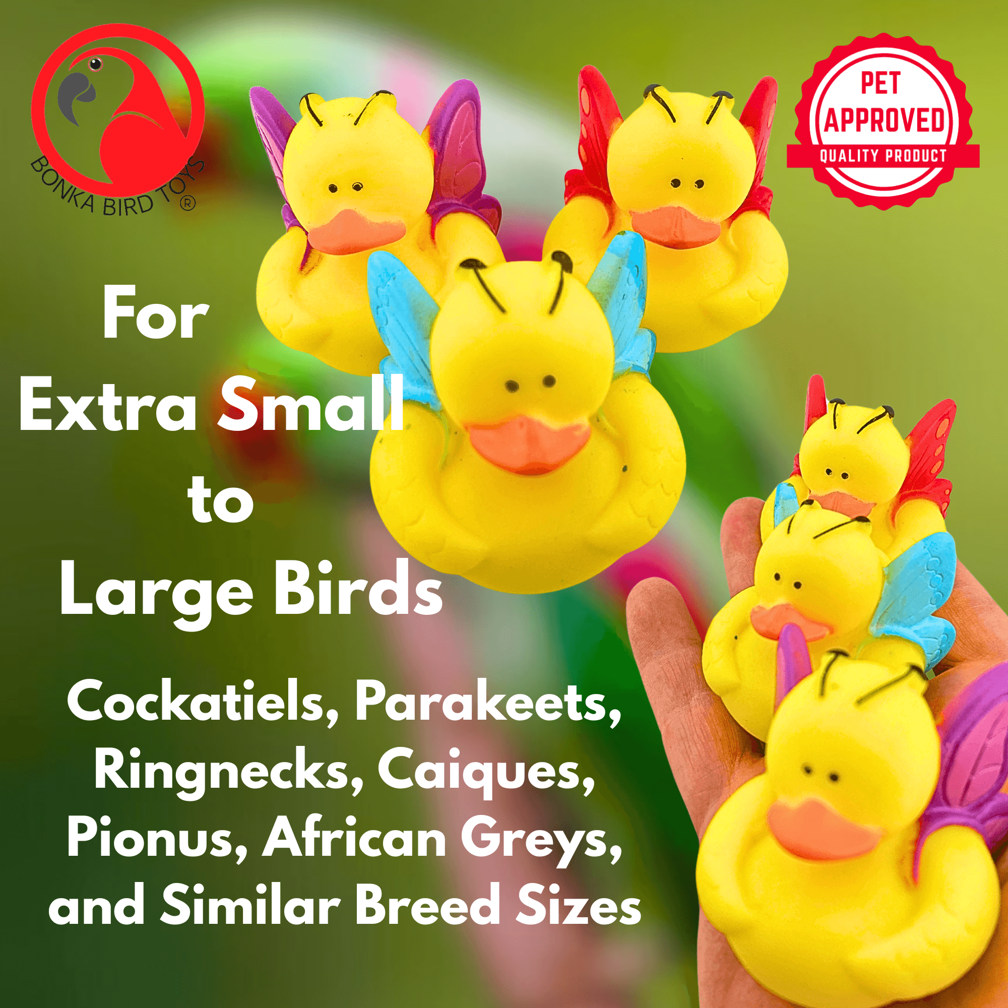 1440 Pk3 Butterfly Duck - Bonka Bird Toys