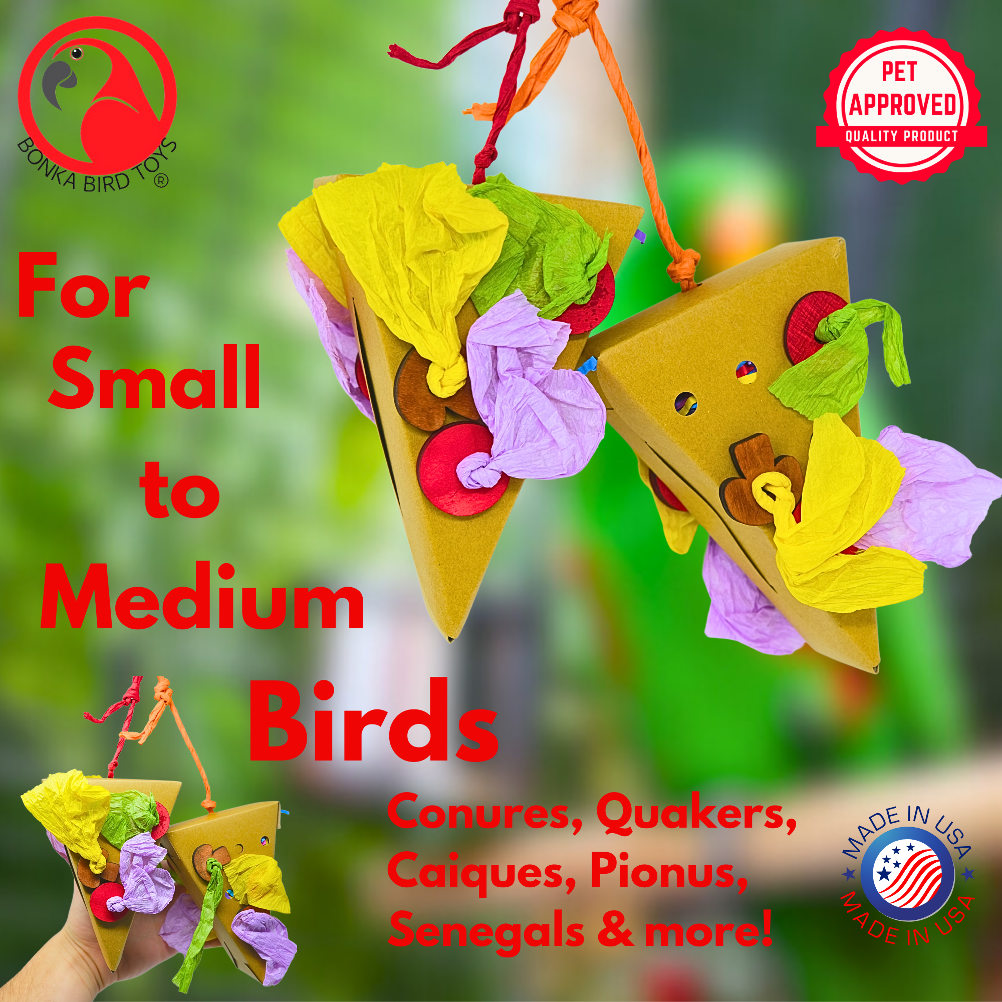 2224 Duo Medium Pizza Slice - Bonka Bird Toys