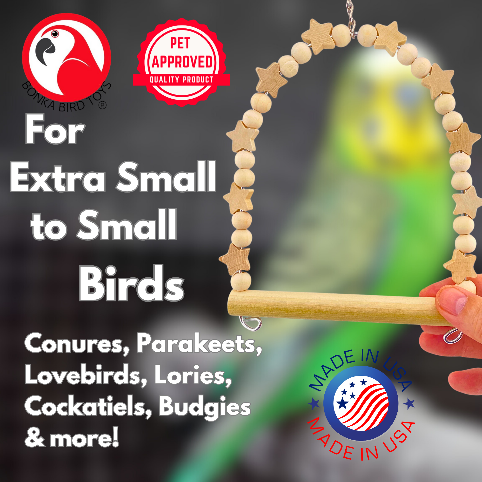 1448 Natural Star Swing - Bonka Bird Toys