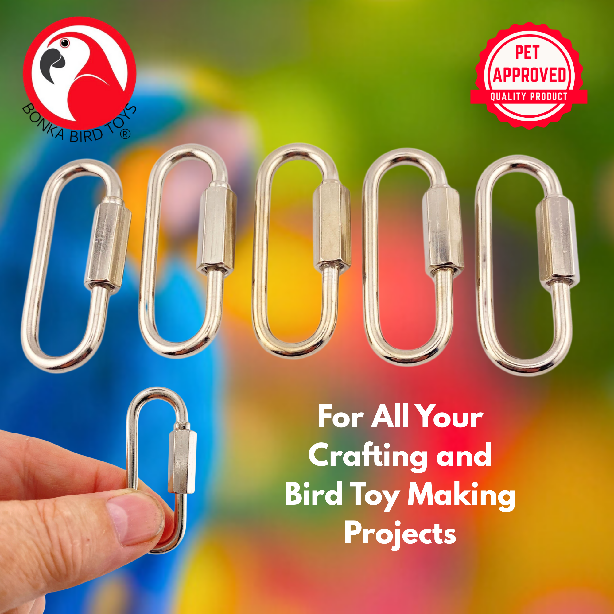 2171 Pk5 Wide Mouth Quick Links - Bonka Bird Toys