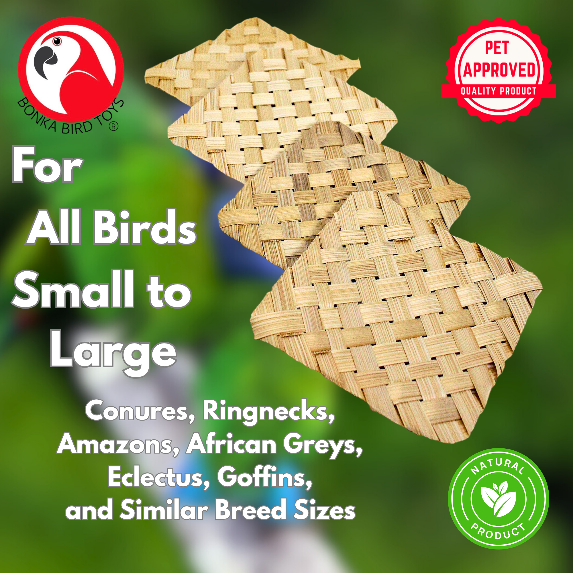 3428 Pk4 Palm 4-Inch Mats - Bonka Bird Toys