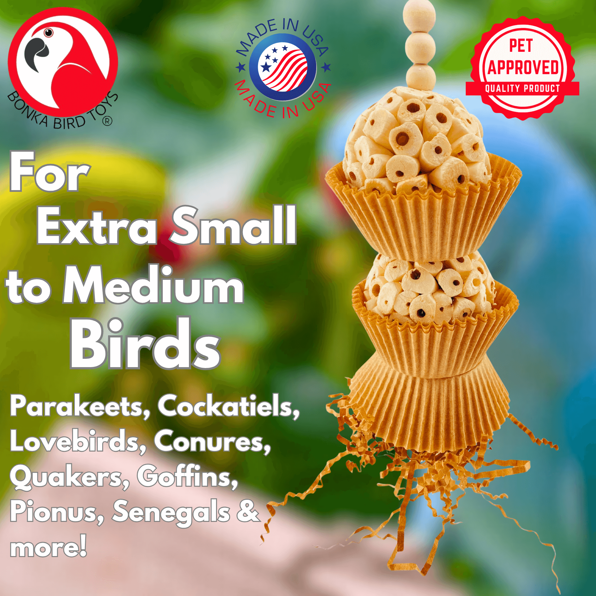 1932N Natural Two Cake - Bonka Bird Toys