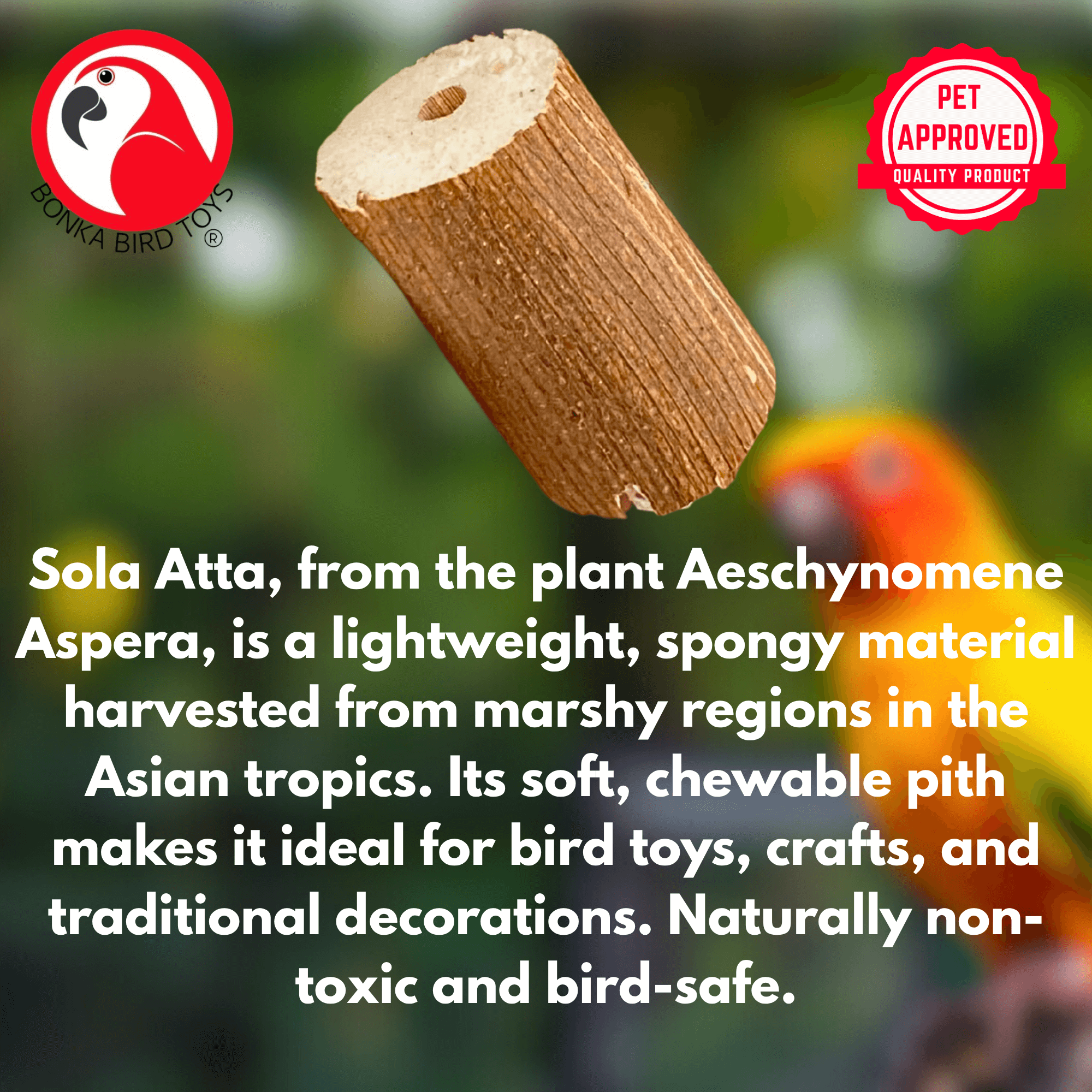 2830 Pk24 Mini Sola Log with Skin - Bonka Bird Toys