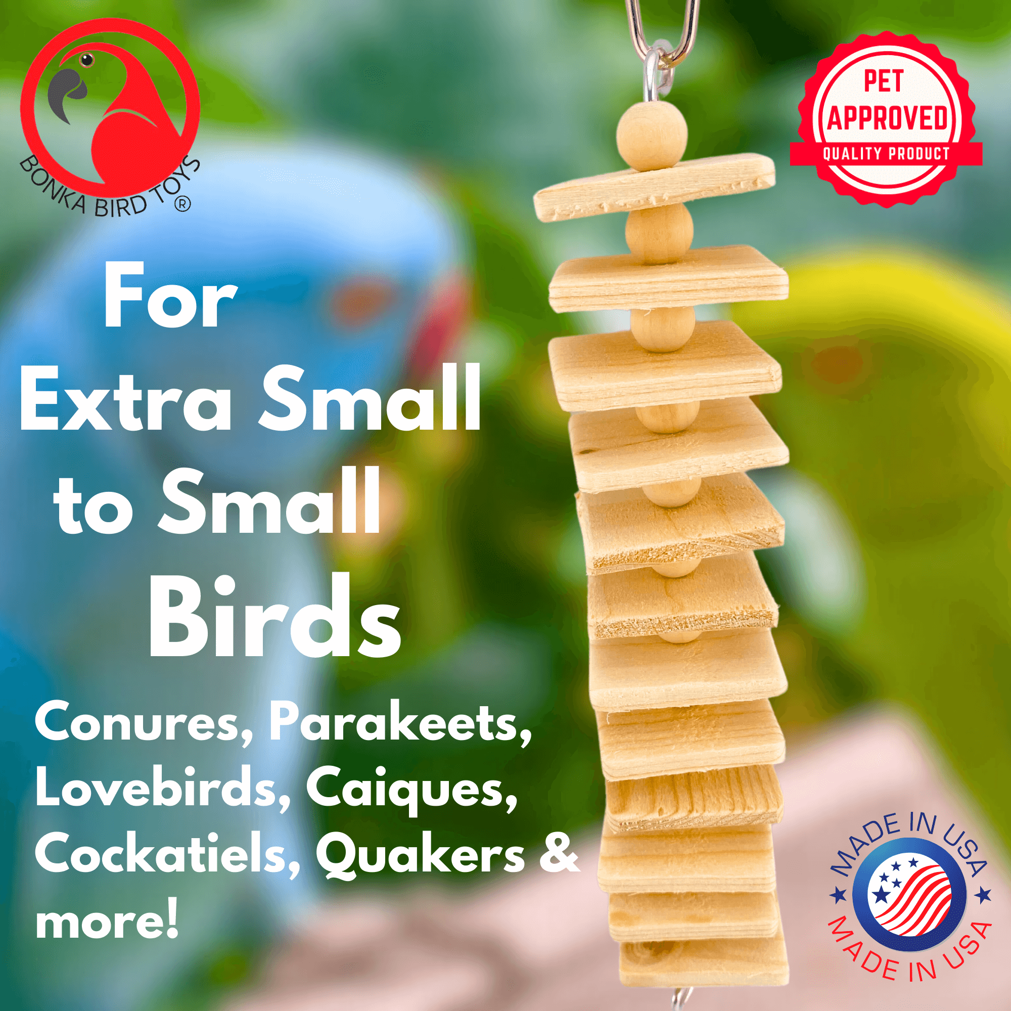 973 Natural Long Mini Step - Bonka Bird Toys