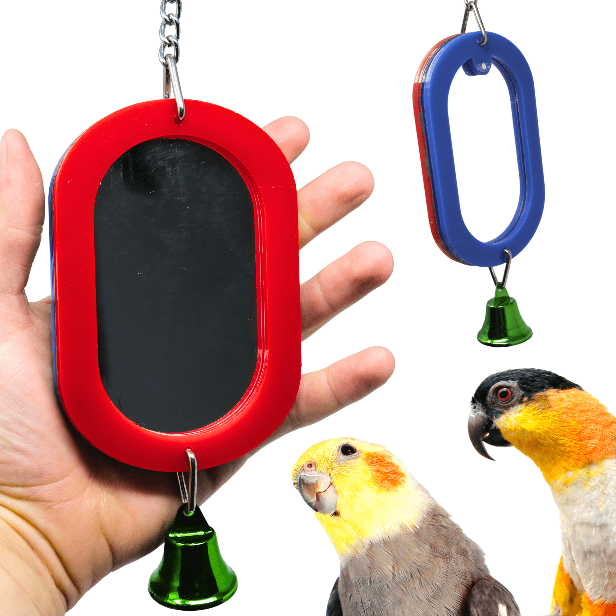 (COSMETIC DEFECT) 2660 Oval Bird Mirror BOGO BUNDLE BUY ONE GET ONE FREE! - Bonka Bird Toys