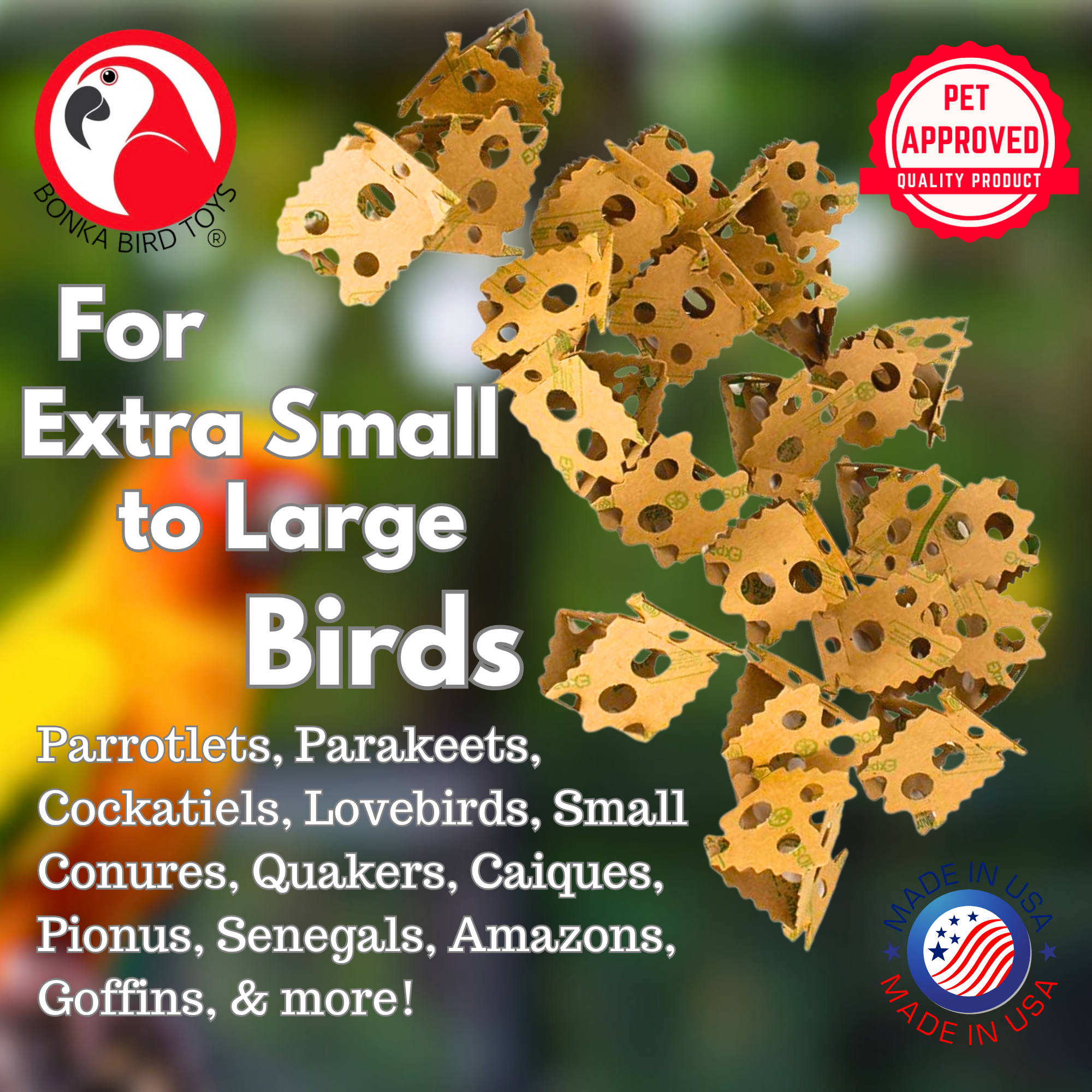 1222 Pk24 Foraging Card Crumbles - Bonka Bird Toys