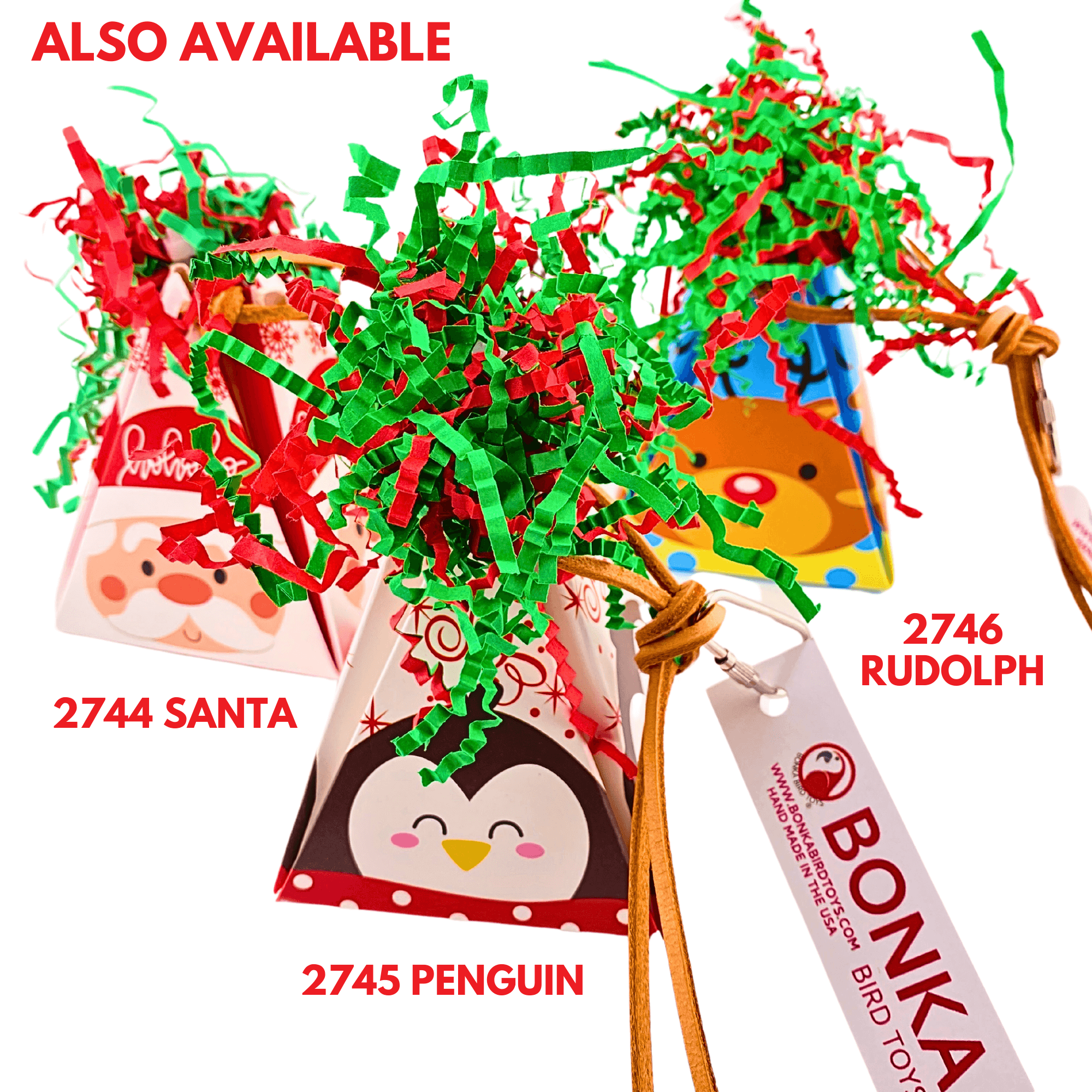 2745 Penguin Christmas Crinkle Cone - Bonka Bird Toys
