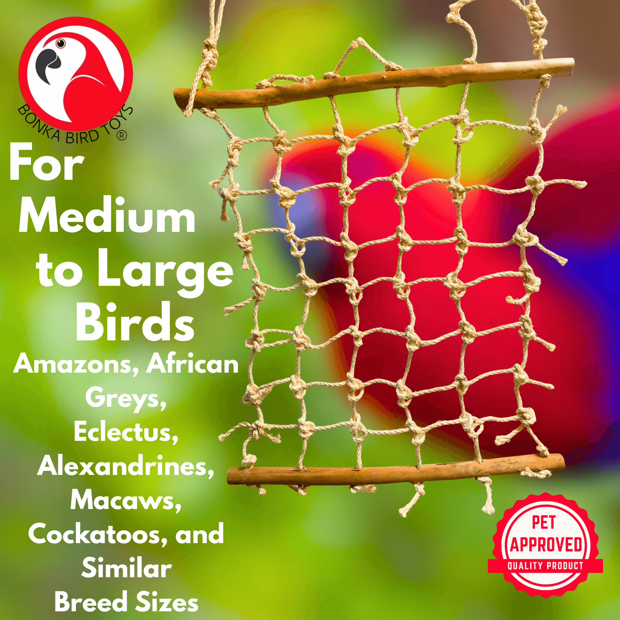 2029 Medium Sisal Cargo Net - Bonka Bird Toys