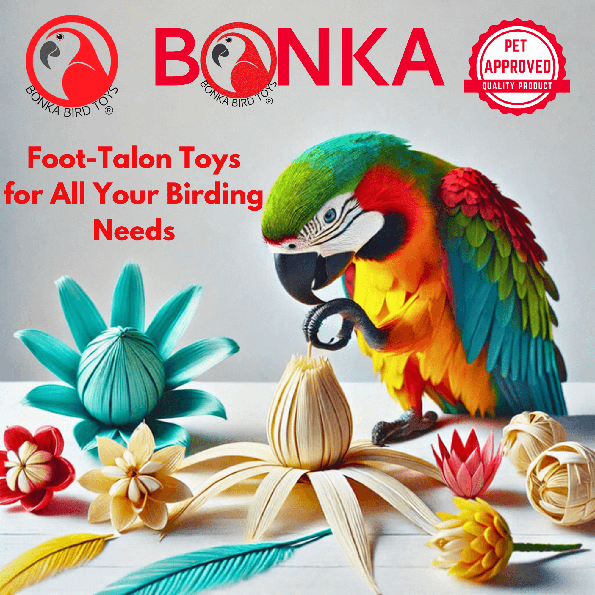 1127 Pk3 Balsa & Bark Chew Foot Toys - Bonka Bird Toys