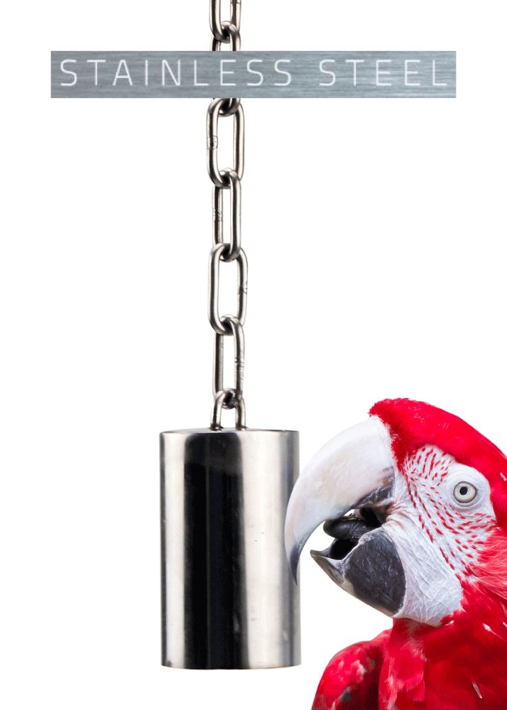 1644 Large Stainless Steel Pipe Bell - Bonka Bird Toys