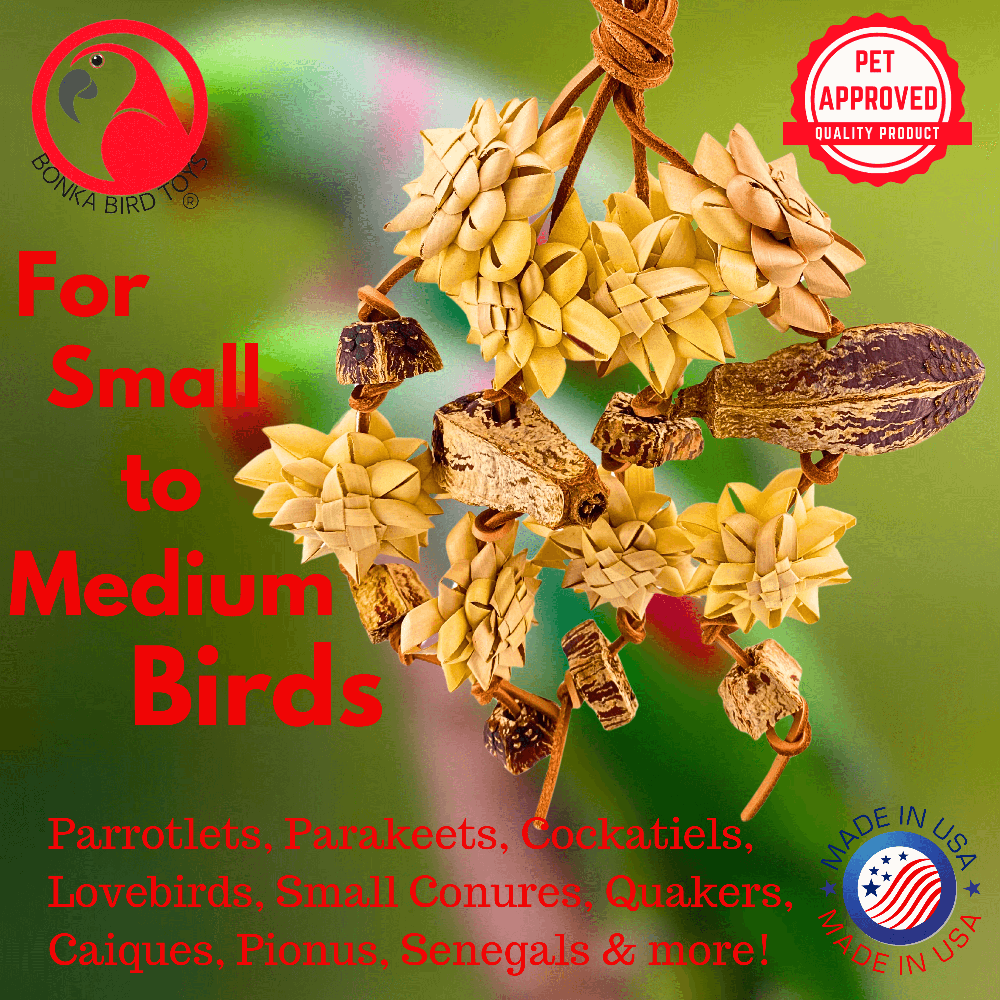 1061 Medium Palm & Pod Forage Cluster - Bonka Bird Toys