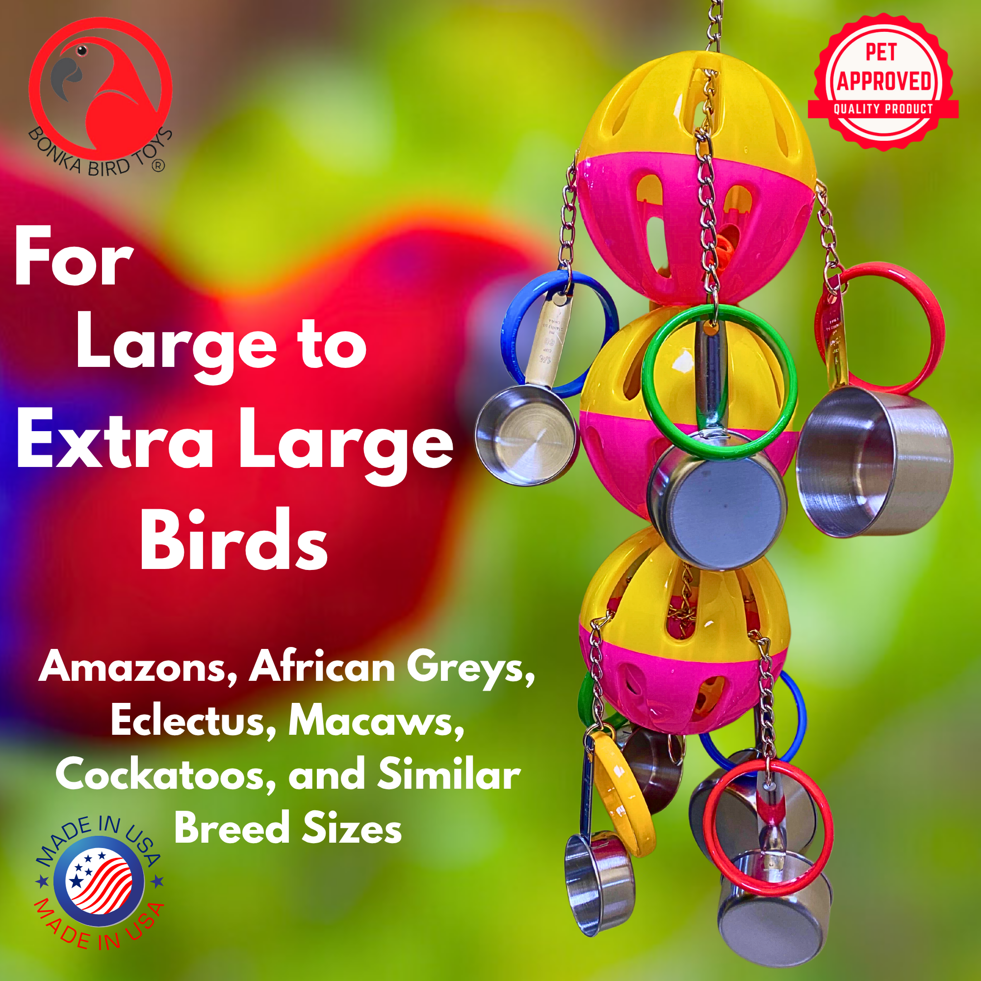 1429 Huge Triple Tuff Pot - Bonka Bird Toys