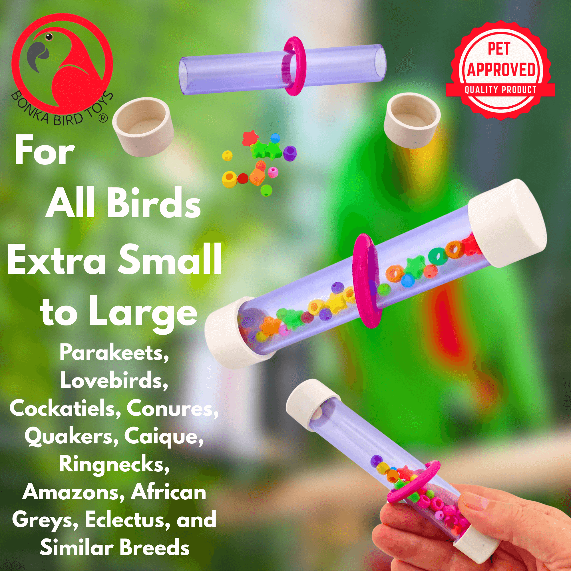 2633 Rattle Tube - Bonka Bird Toys