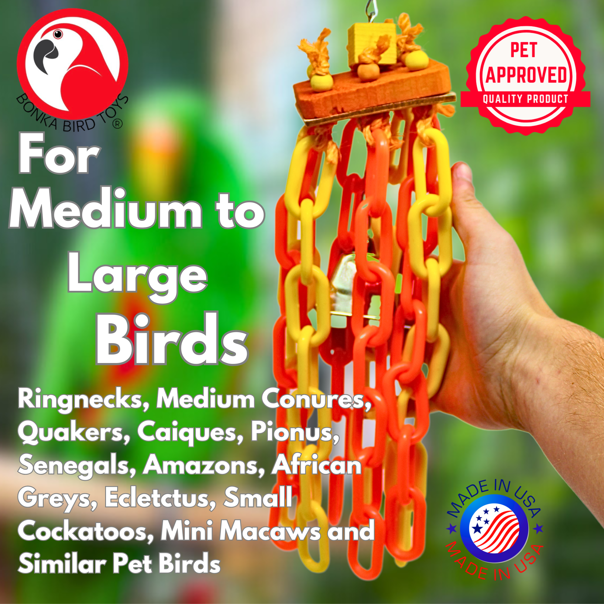 1781 Square Chain Waterfall - Bonka Bird Toys