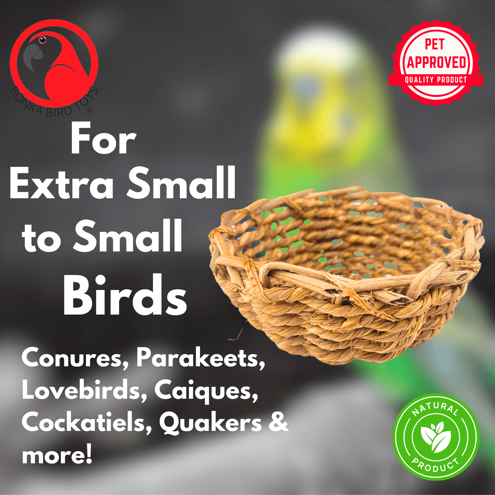 1262 Natural Grass Bowl - Bonka Bird Toys