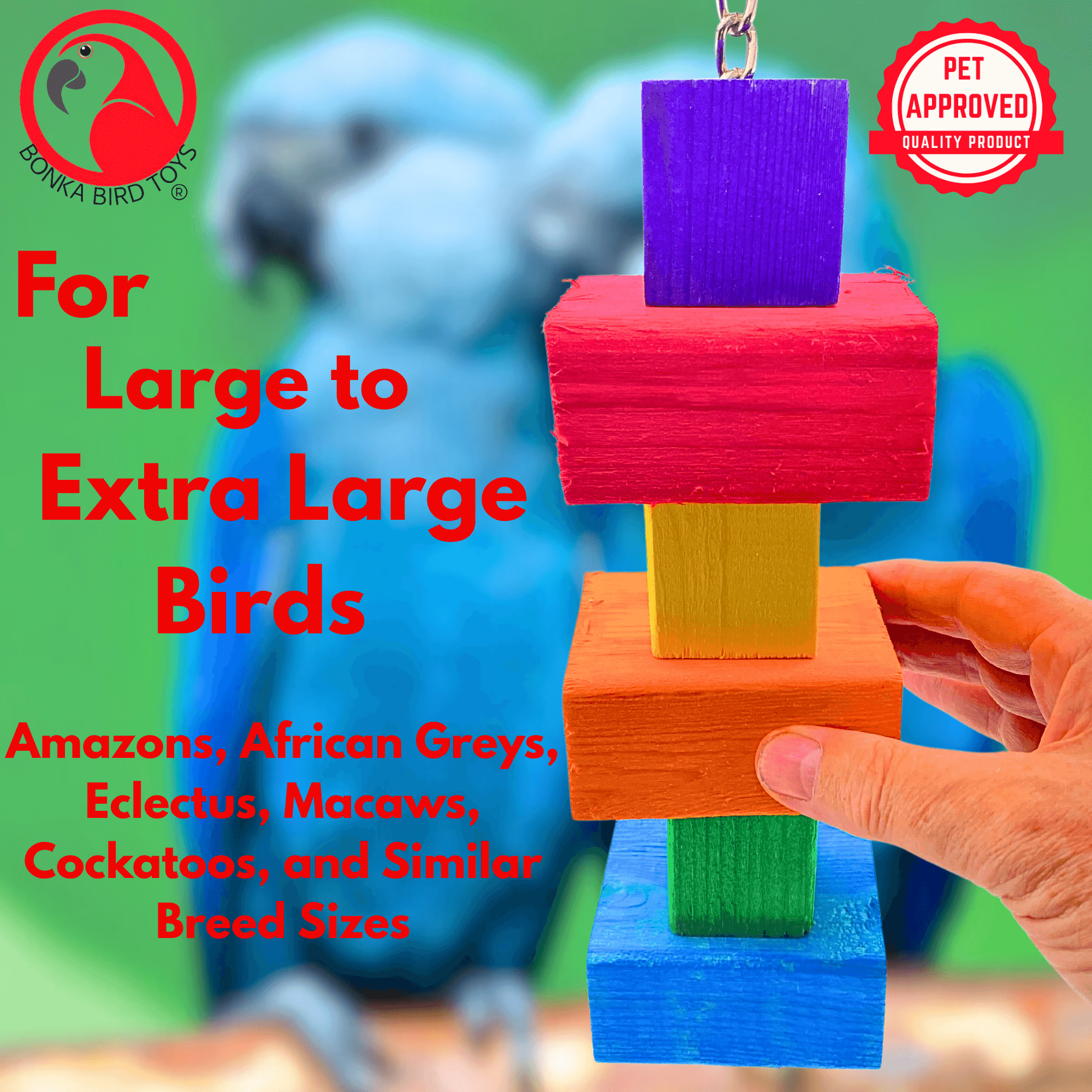 1174 Big Bites Rainbow Wood Tower - Bonka Bird Toys