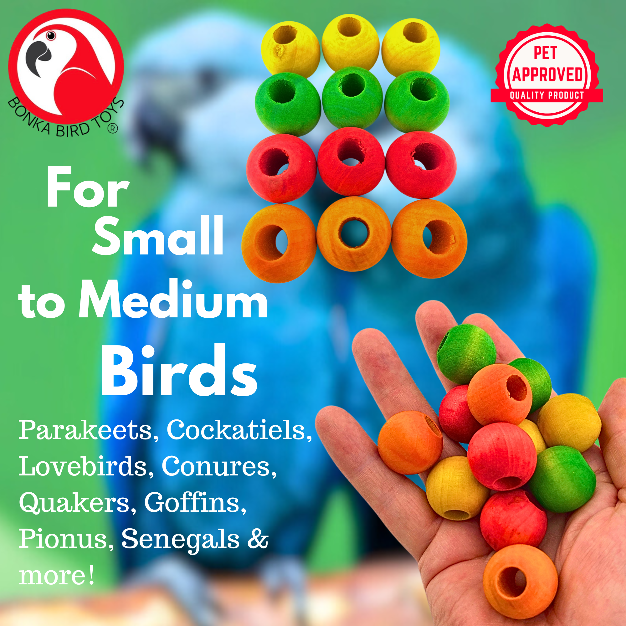 1159 Pk12 3/4" Wood Balls - Bonka Bird Toys