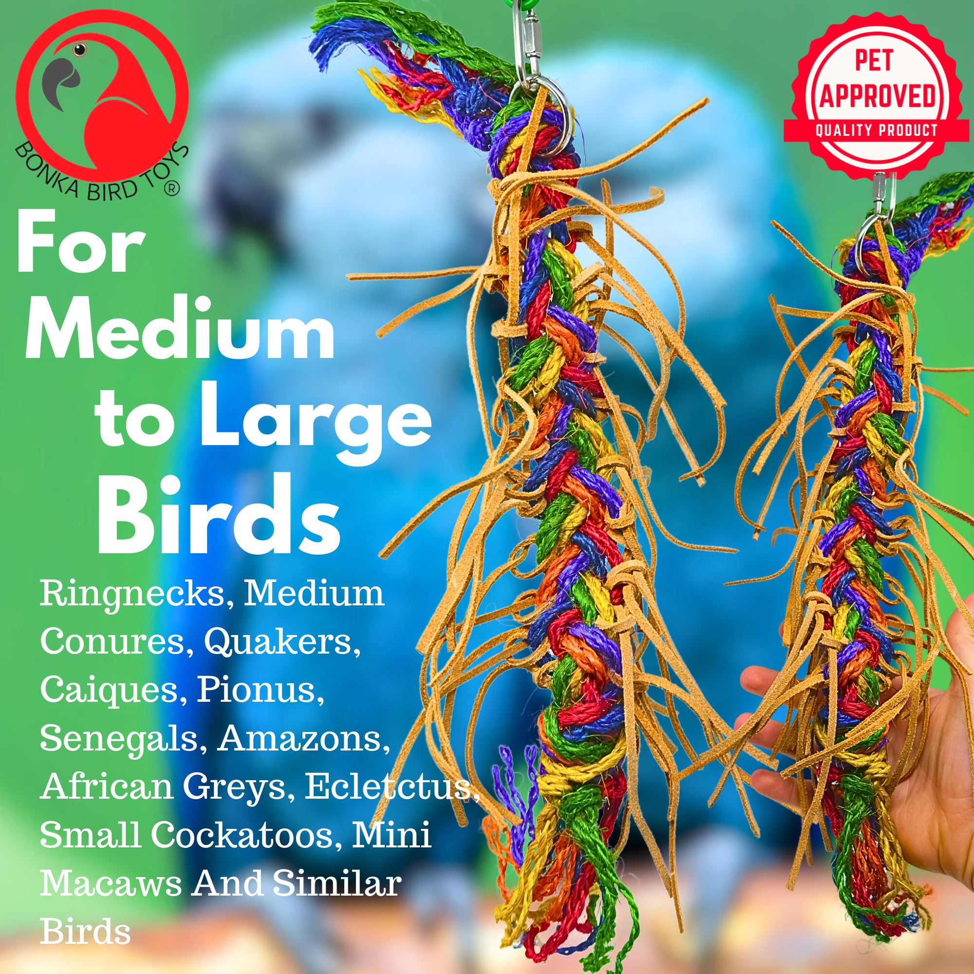 2629 Large Leather Braid - Bonka Bird Toys