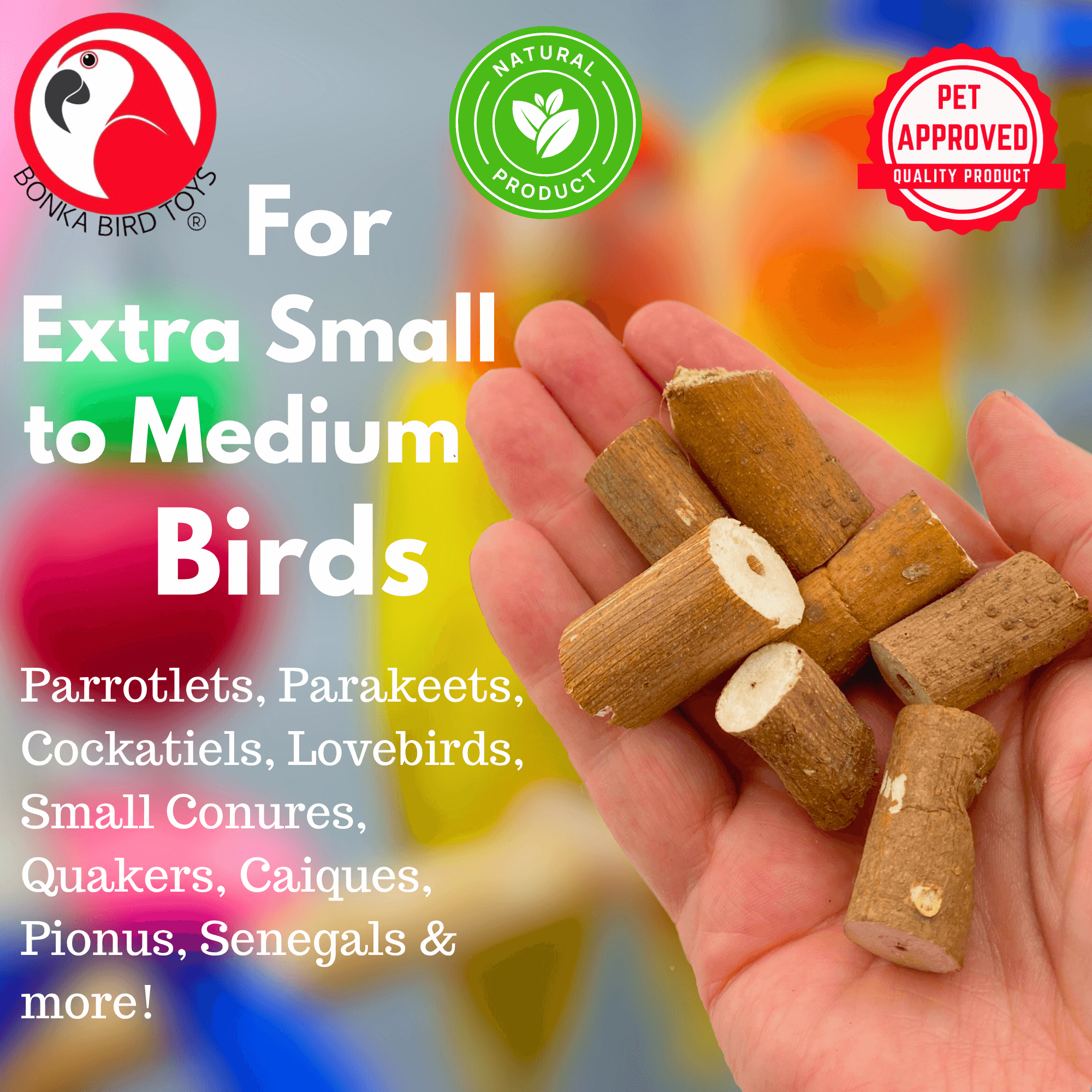 2830 Pk24 Mini Sola Log with Skin - Bonka Bird Toys