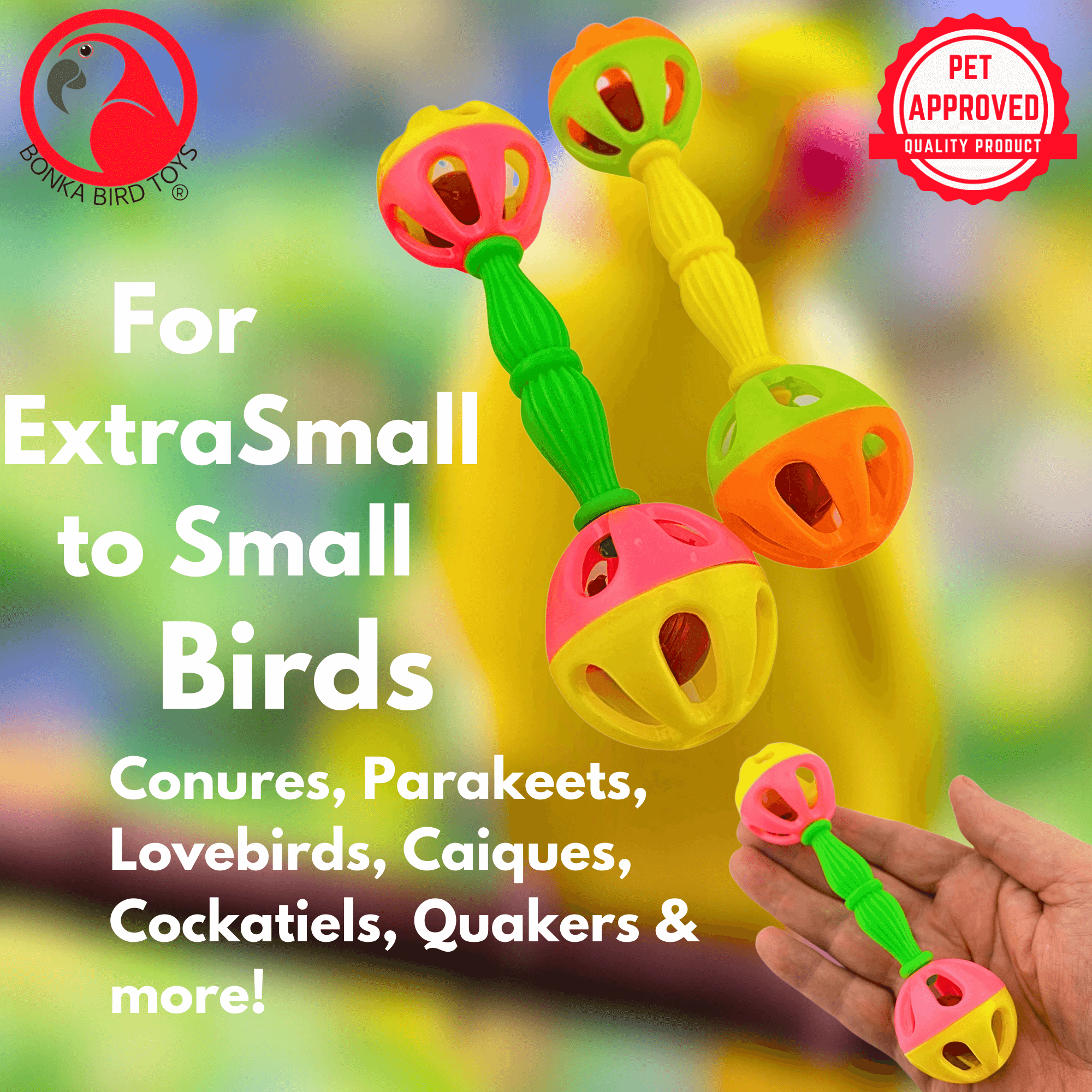 2069 Pk2 Birdie Barbells - Bonka Bird Toys