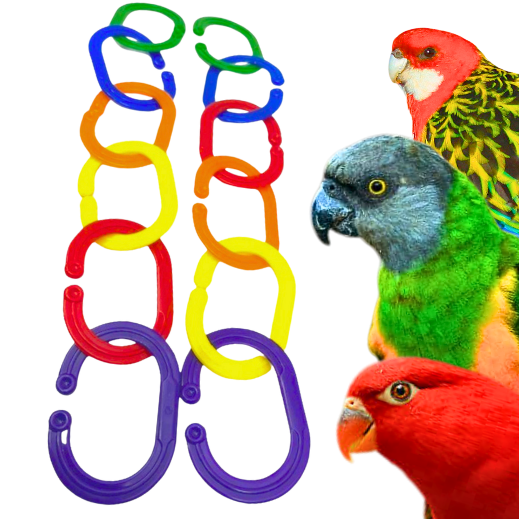 Large Plastic Jumbo "C" Links - Bonka Bird Toys