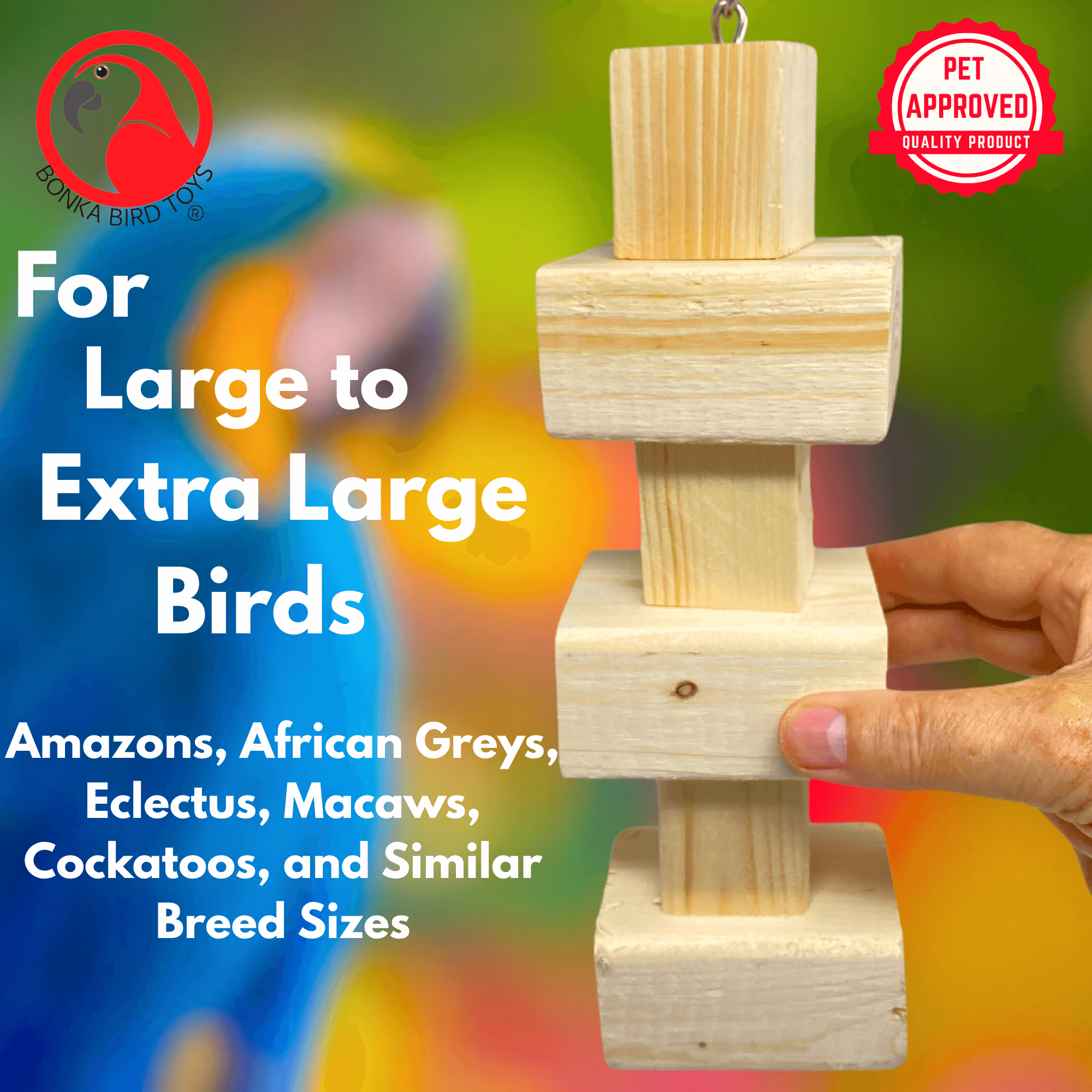 1176 Big Bites Natural Wood Tower - Bonka Bird Toys