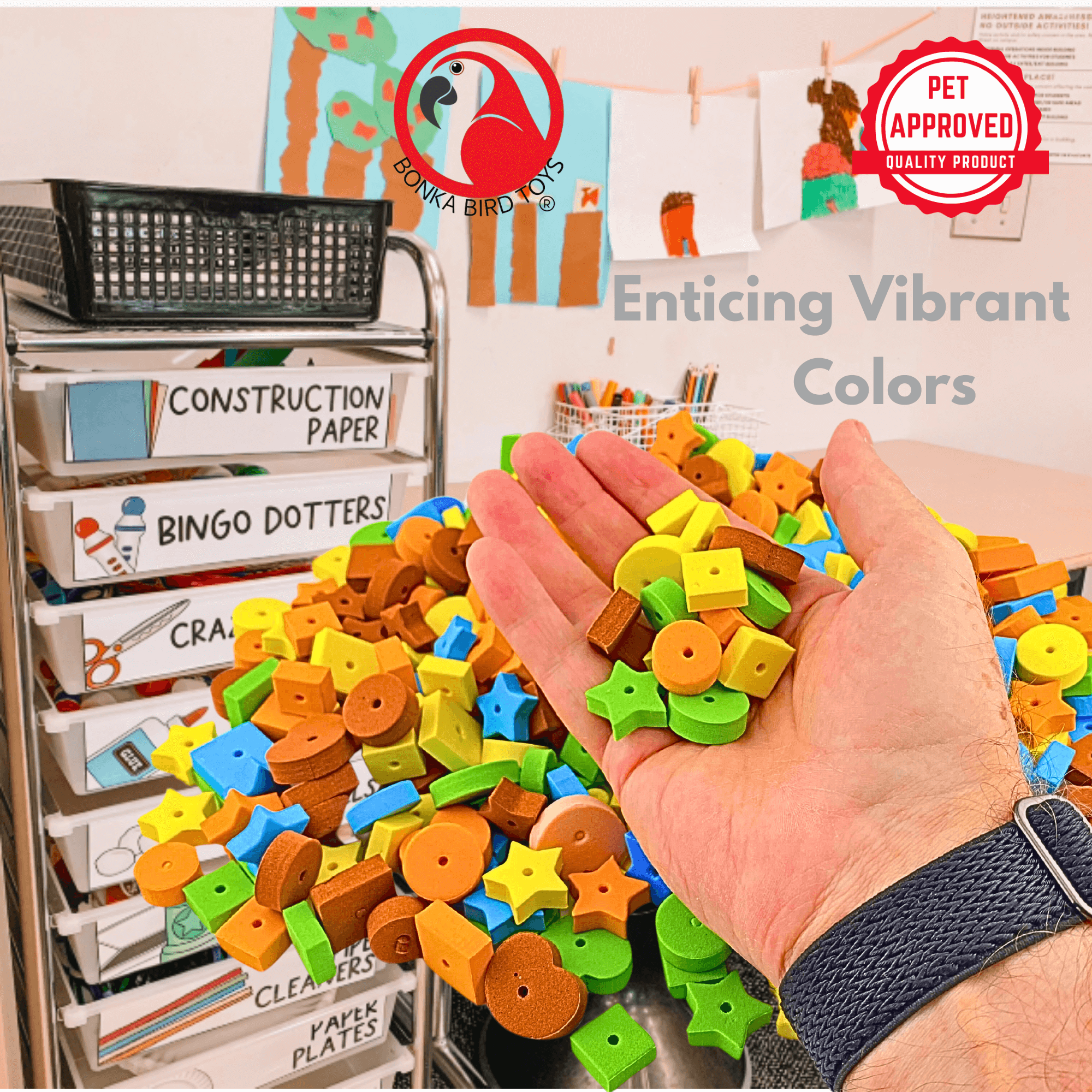 1695 Pack of 400 Foam Beads - Bonka Bird Toys