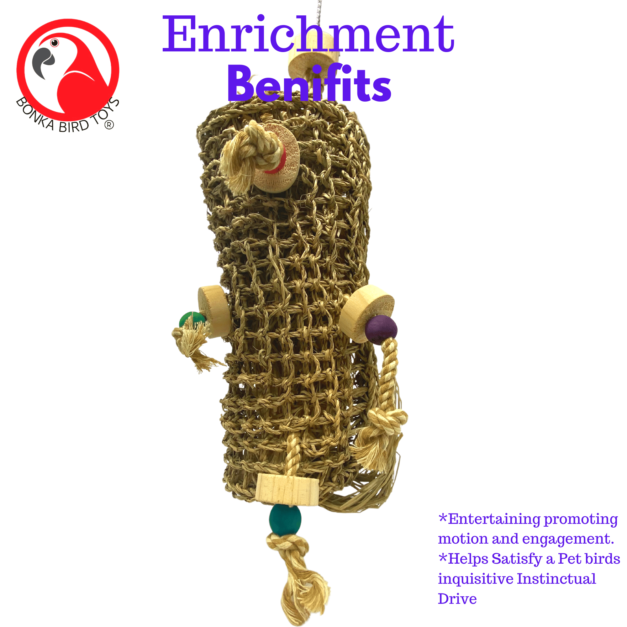 3916 Large Seagrass Log - Bonka Bird Toys