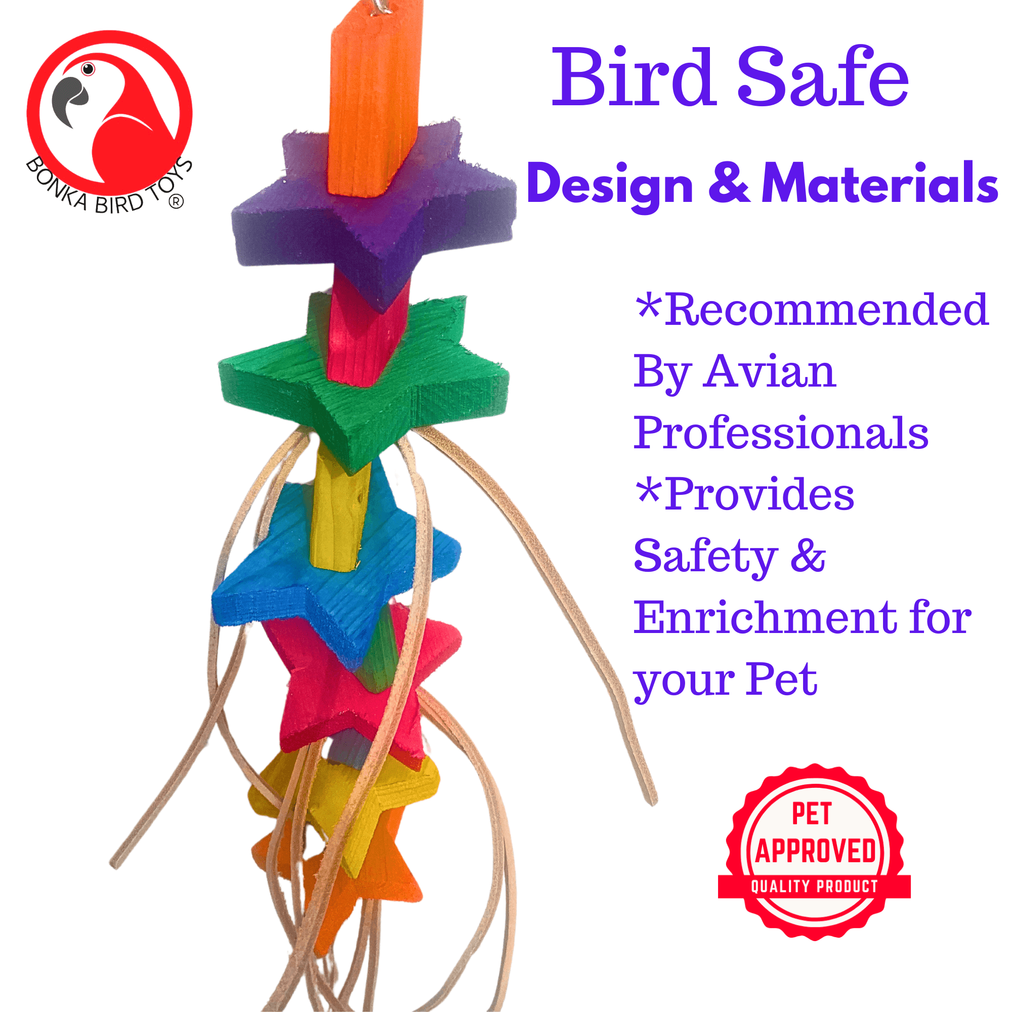 1510 Colored Colored Chunky Star - Bonka Bird Toys